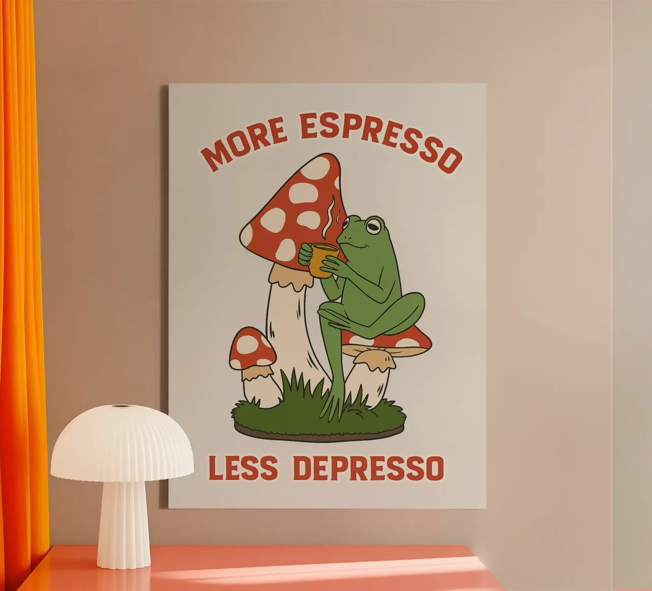 rana divertente più espresso meno despresso tela da Botania