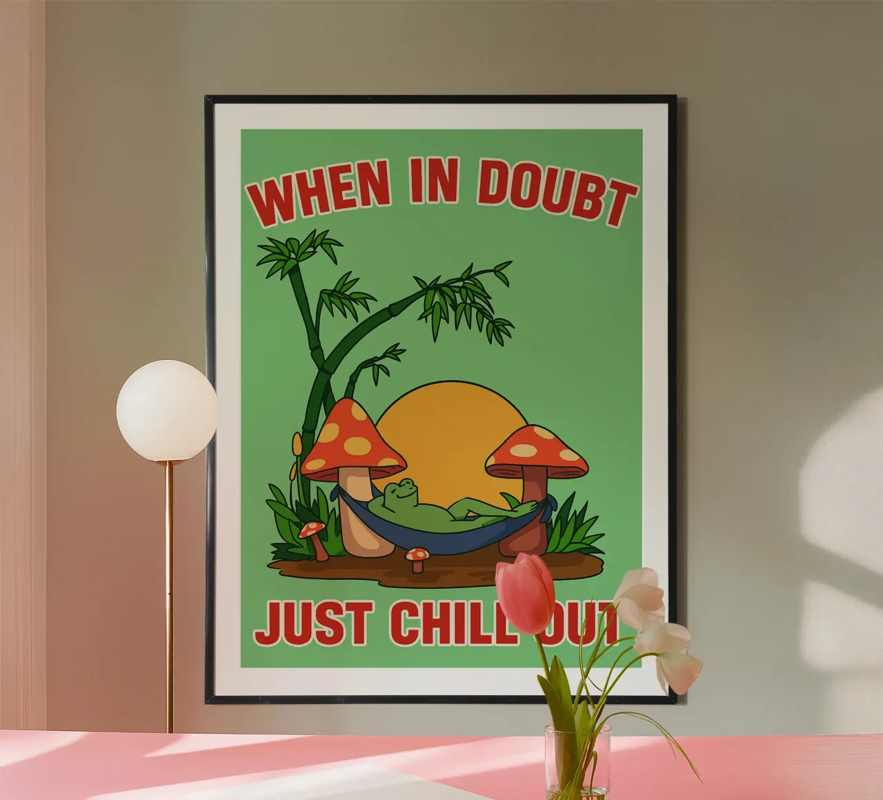 frog funny when in doubt just chill out hahnemühle by Botania
