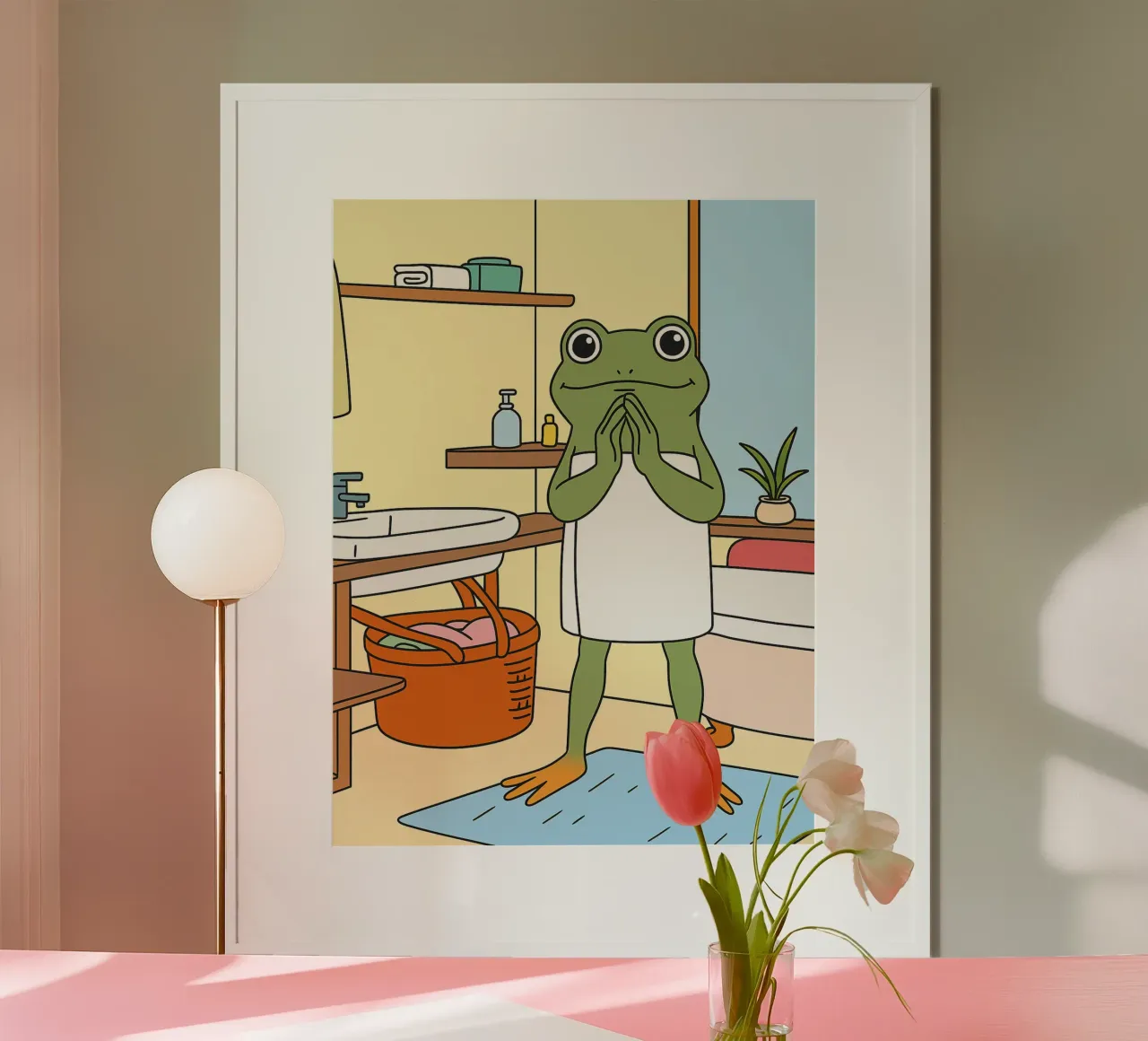 rana divertente asciugamano da bagno carta hahnemühle da Botania