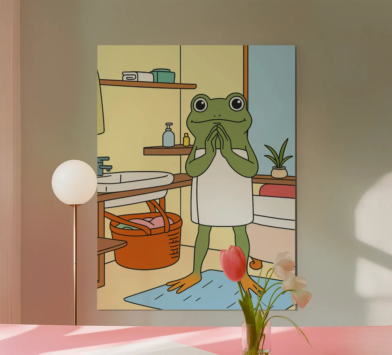 rana divertente asciugamano da bagno carta hahnemühle da Botania