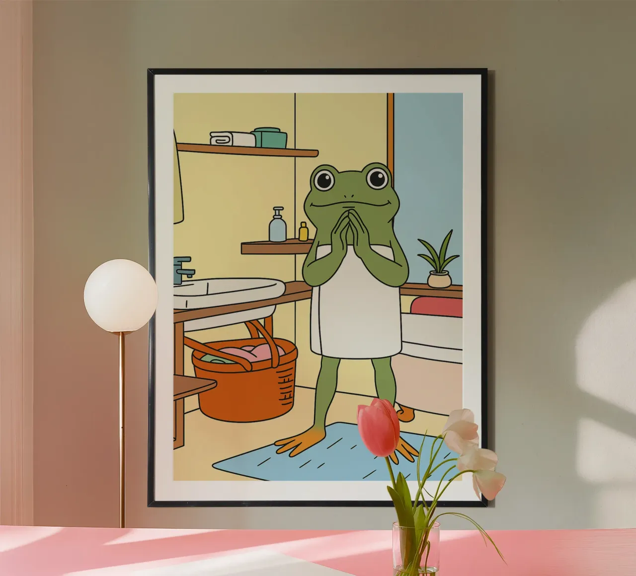 rana divertente asciugamano da bagno carta hahnemühle da Botania
