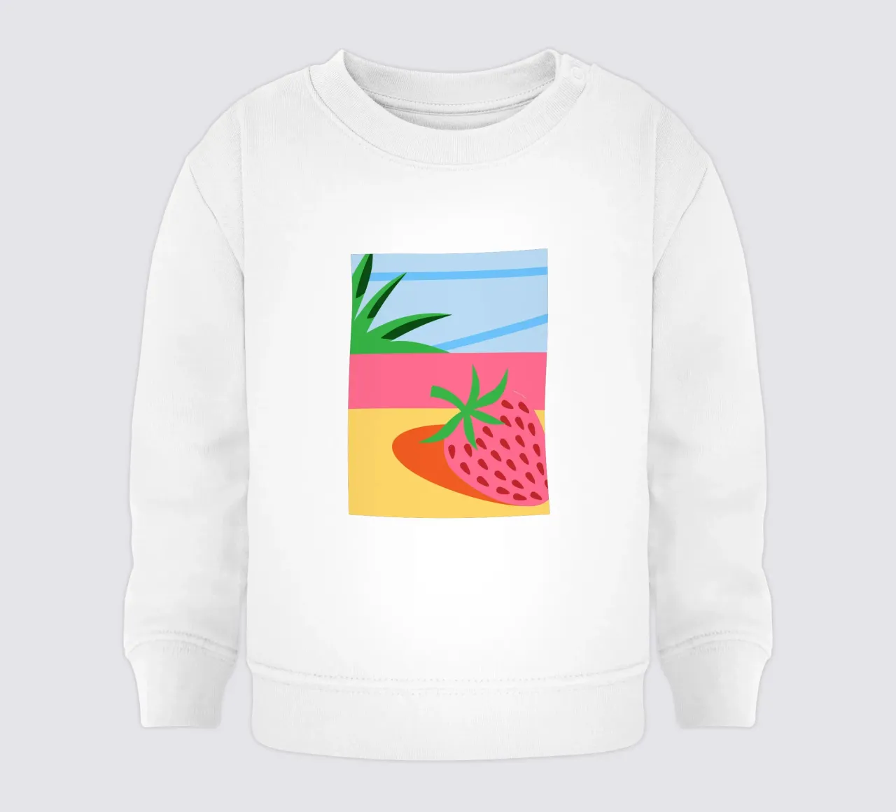Fragola rosa con foglie verdi felpa neonato da OFFICIAL FRUIT & VEGETABLES