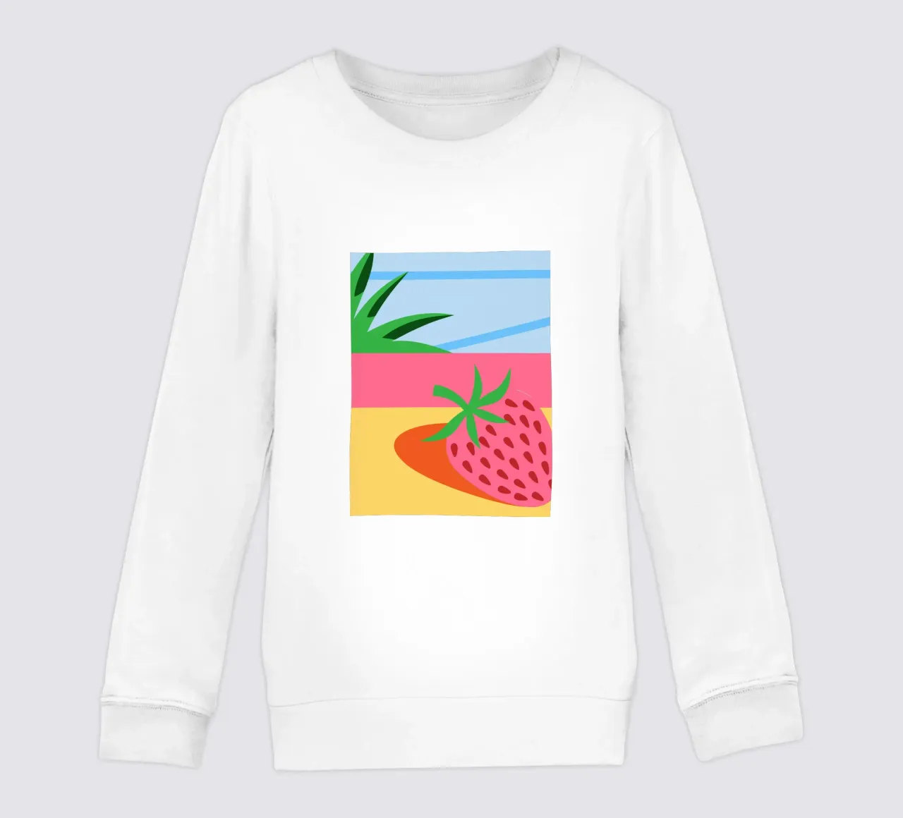 Fragola rosa con foglie verdi felpa bambino da OFFICIAL FRUIT & VEGETABLES