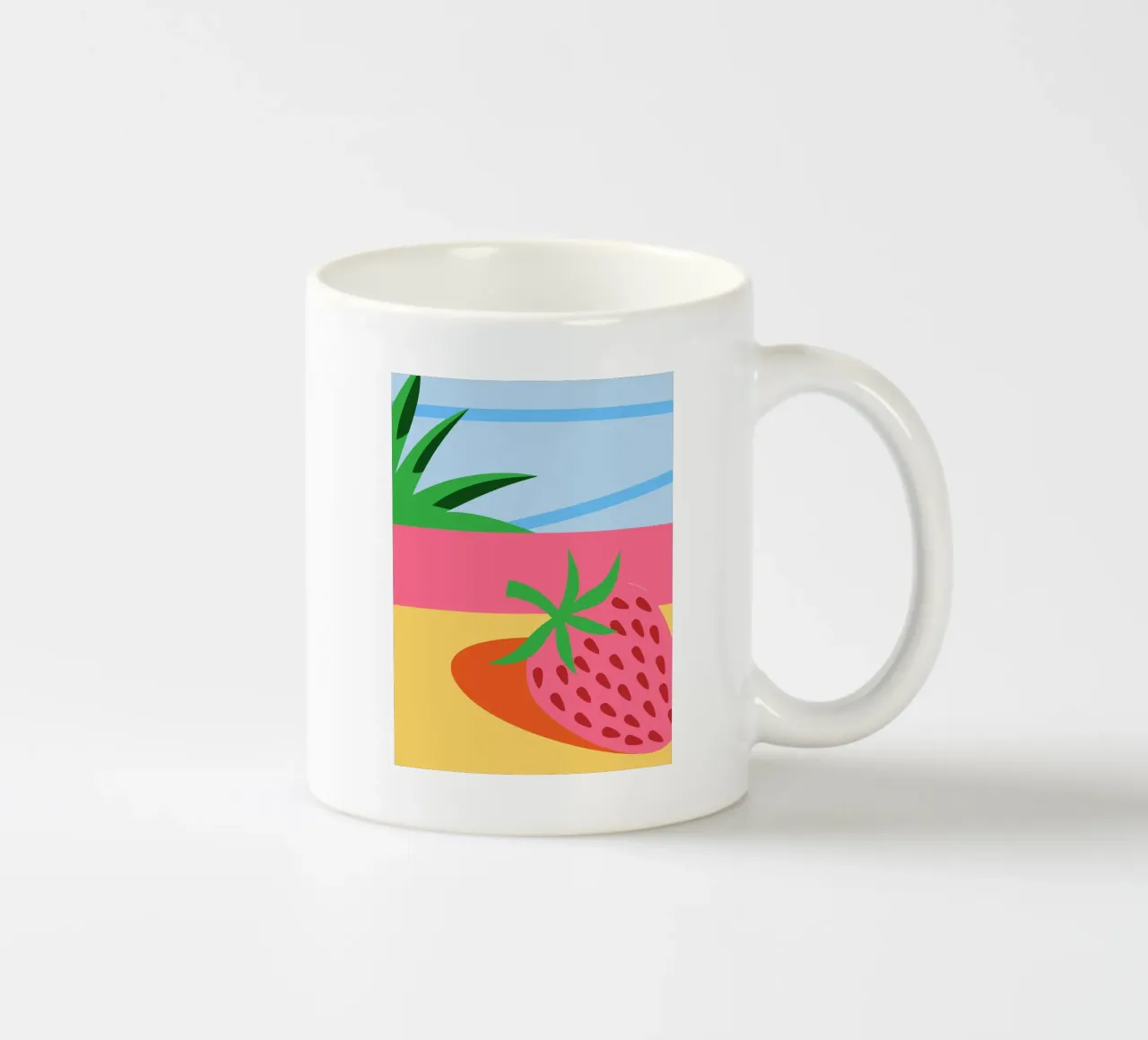 Fragola rosa con foglie verdi tazza in ceramica da OFFICIAL FRUIT & VEGETABLES