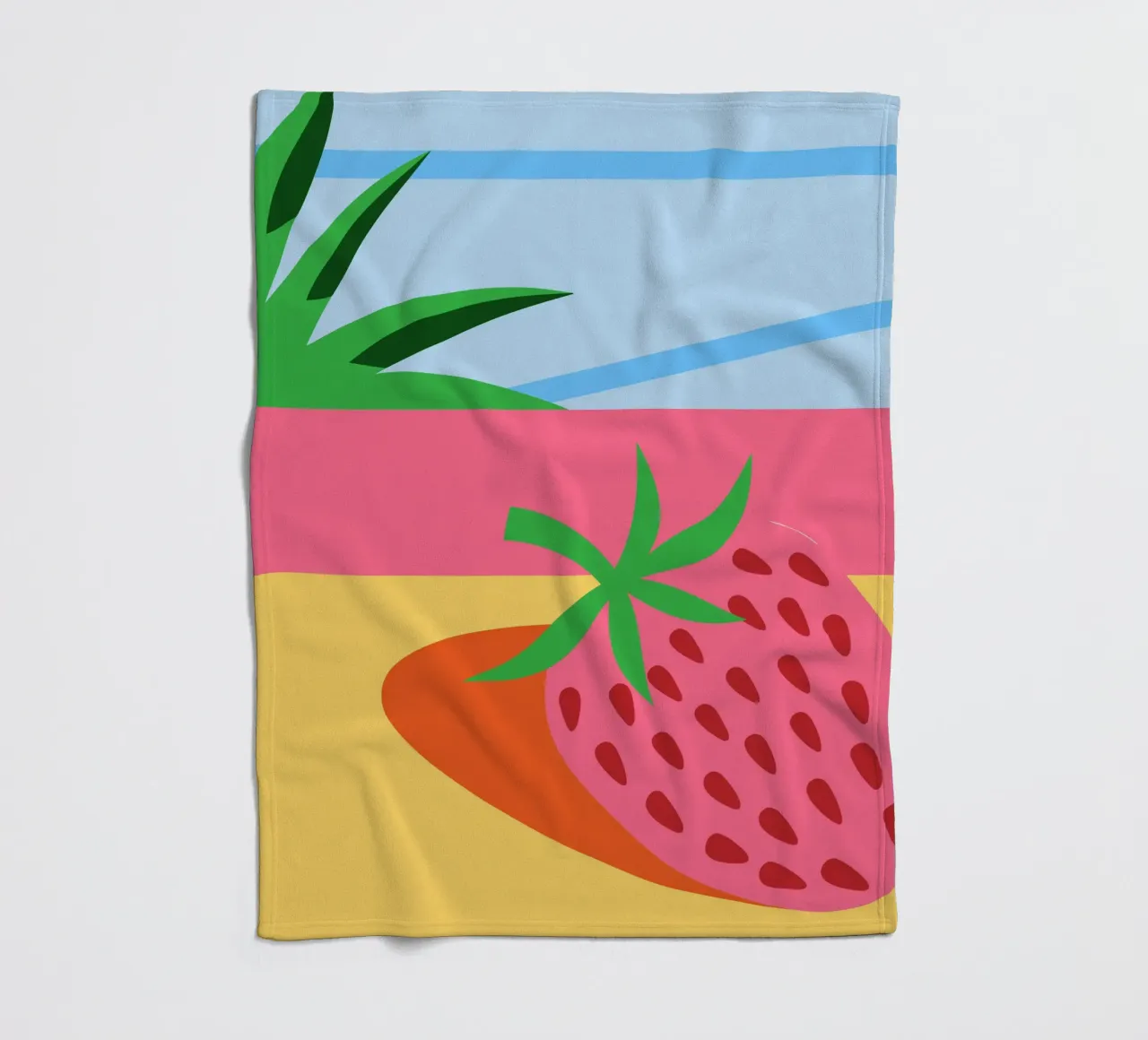 Fragola rosa con foglie verdi coperta in pile da OFFICIAL FRUIT & VEGETABLES