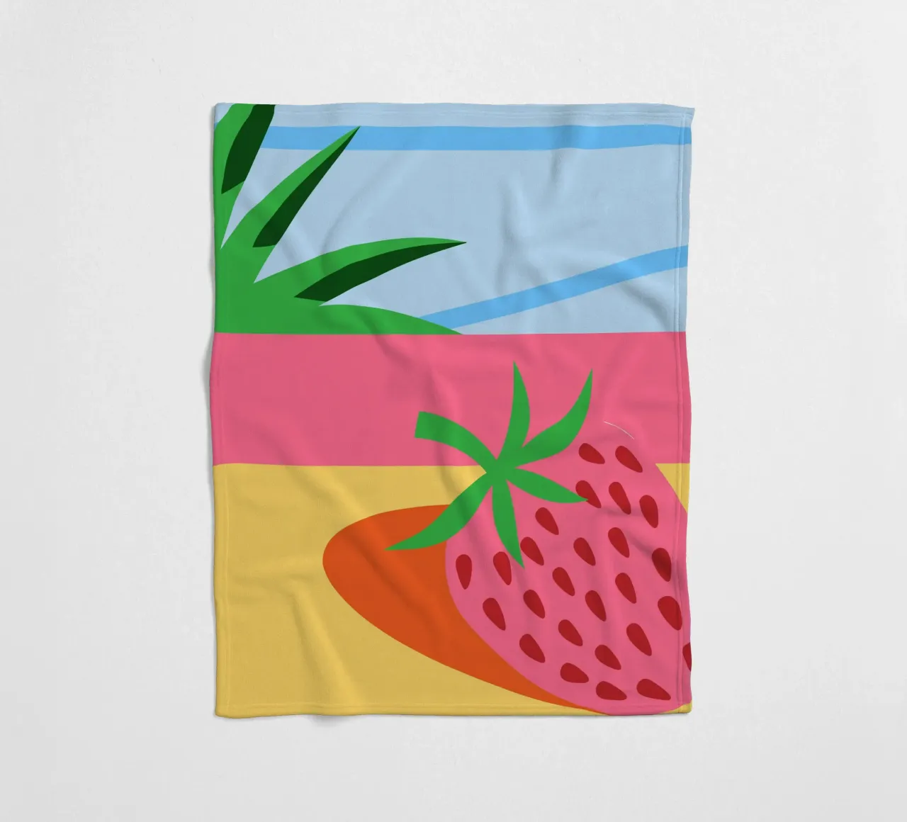 Fragola rosa con foglie verdi coperta in pile da OFFICIAL FRUIT & VEGETABLES