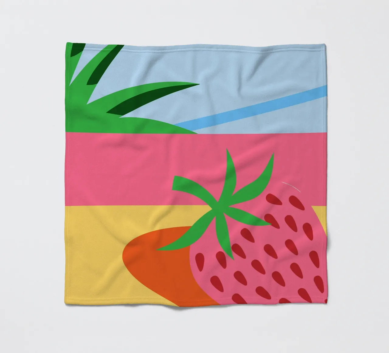Fragola rosa con foglie verdi coperta in pile da OFFICIAL FRUIT & VEGETABLES