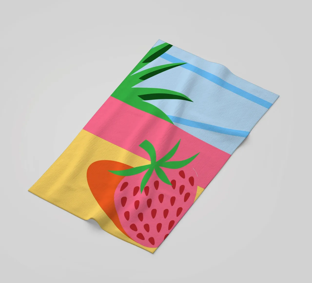 Fragola rosa con foglie verdi telo mare da OFFICIAL FRUIT & VEGETABLES