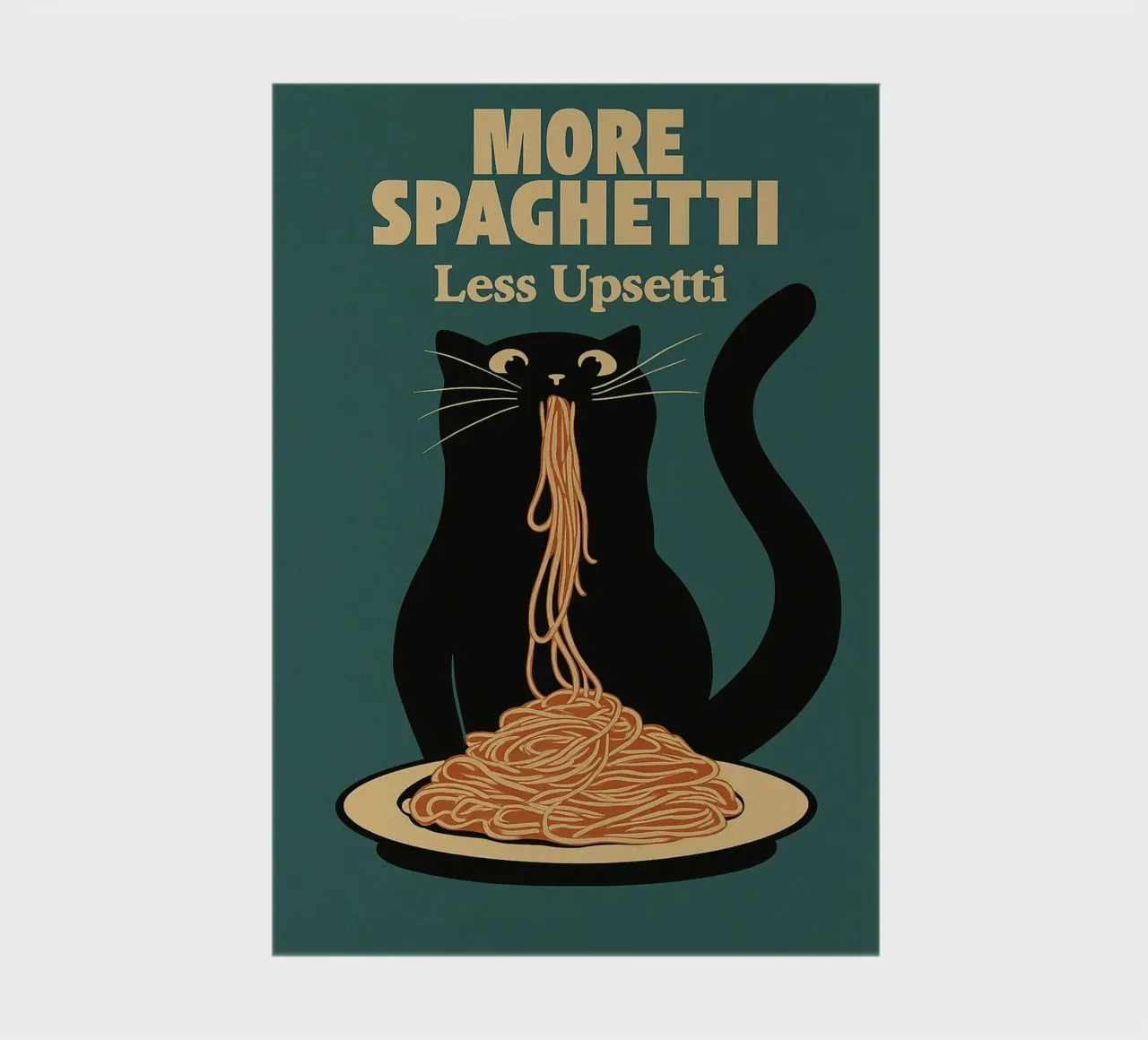 cat more sphagetti less upsetti notebook by Botania