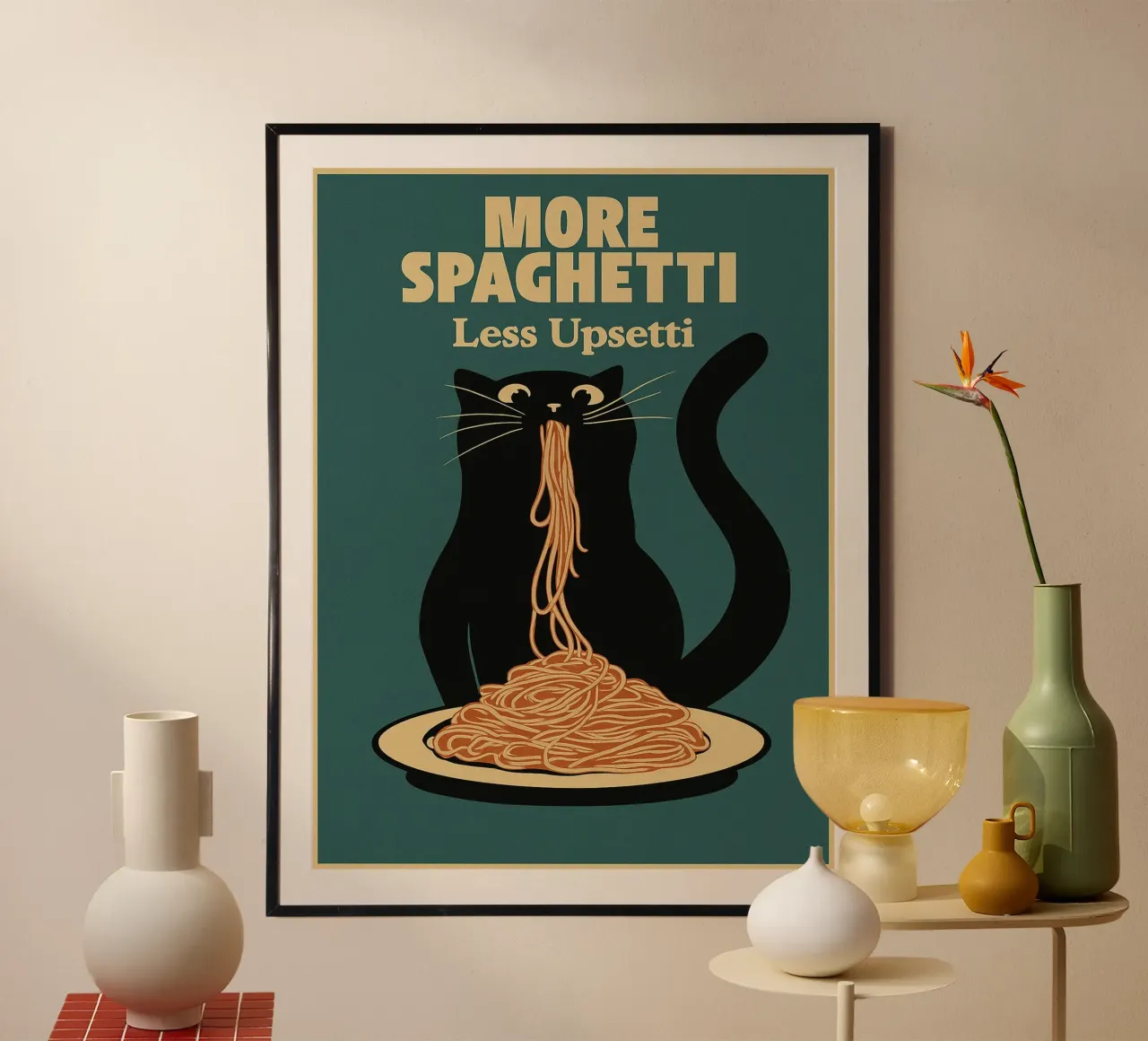 gatto più sphagetti meno upsetti carta hahnemühle da Botania