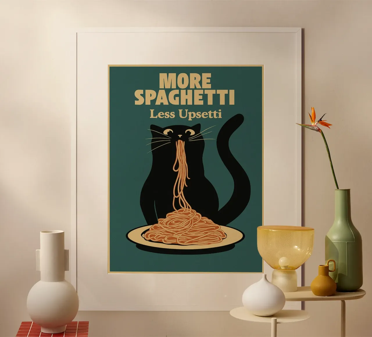 gatto più sphagetti meno upsetti carta hahnemühle da Botania