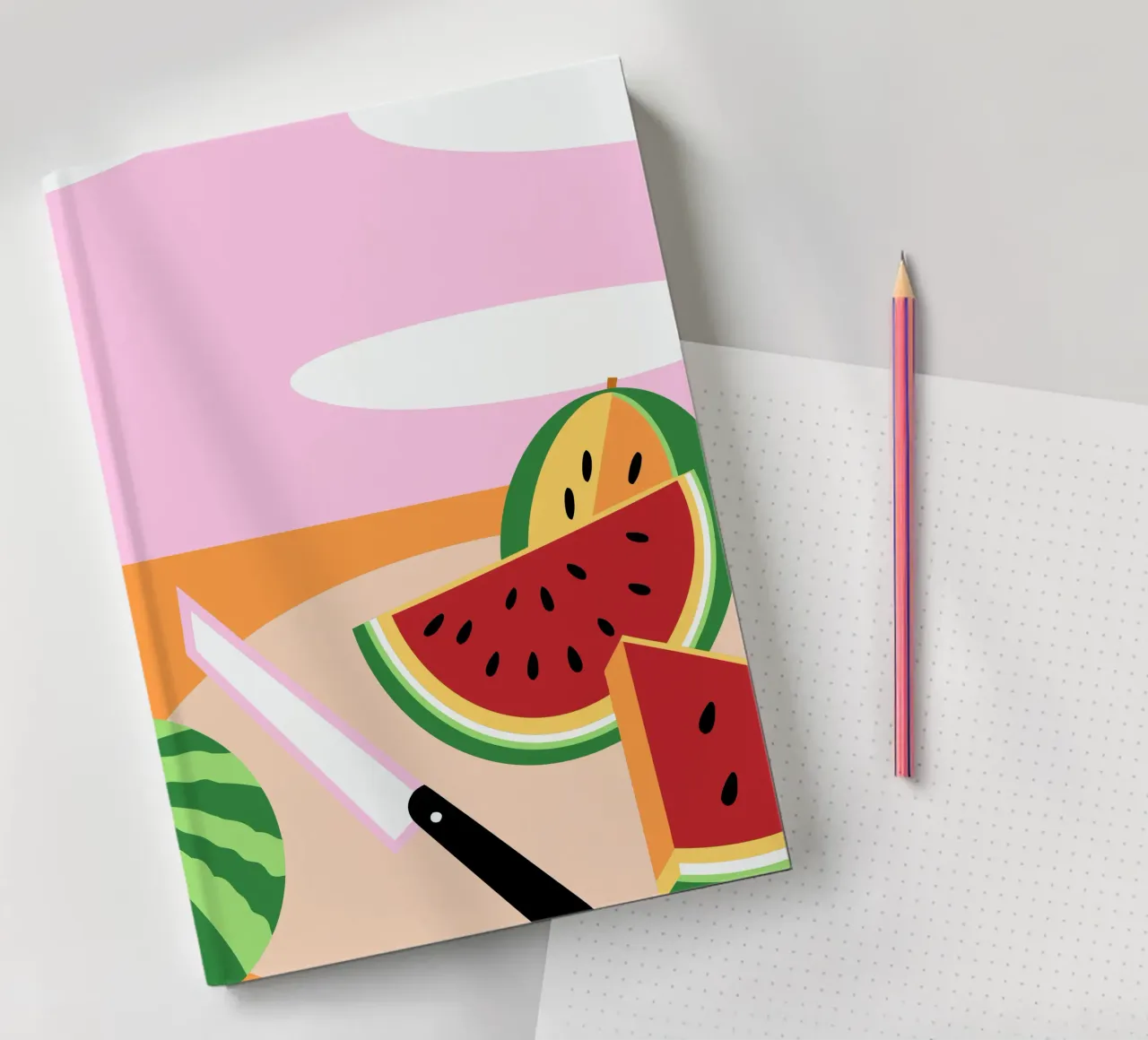 Watermelon with Knife notebook by OFFICIAL FRUIT & VEGETABLES