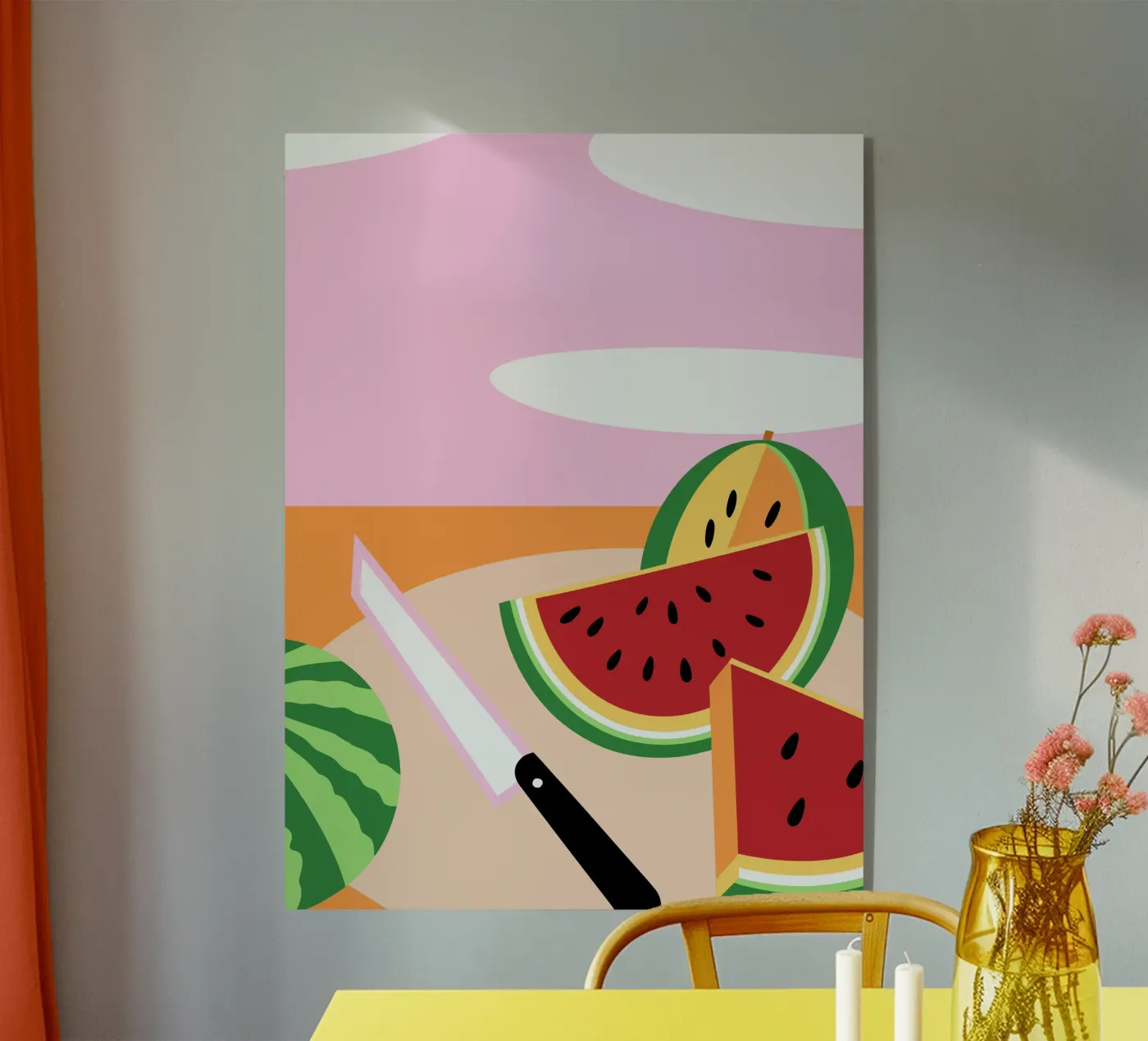 Anguria con coltello plexiglass da OFFICIAL FRUIT & VEGETABLES