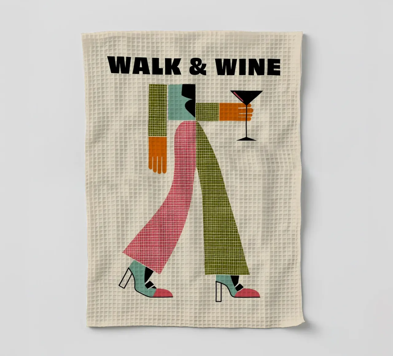 Géométrie Wine & Walk torchon de Carina Pop & Pastell