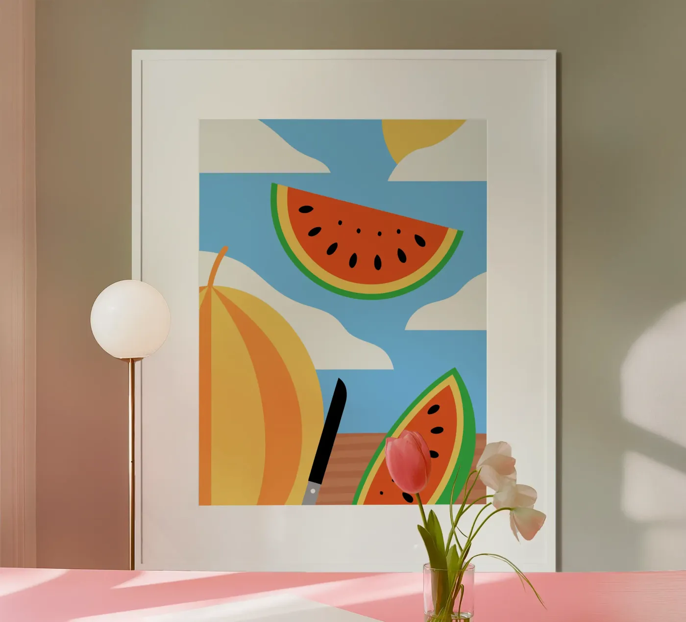 Pastèque avec couteau poster de OFFICIAL FRUIT & VEGETABLES