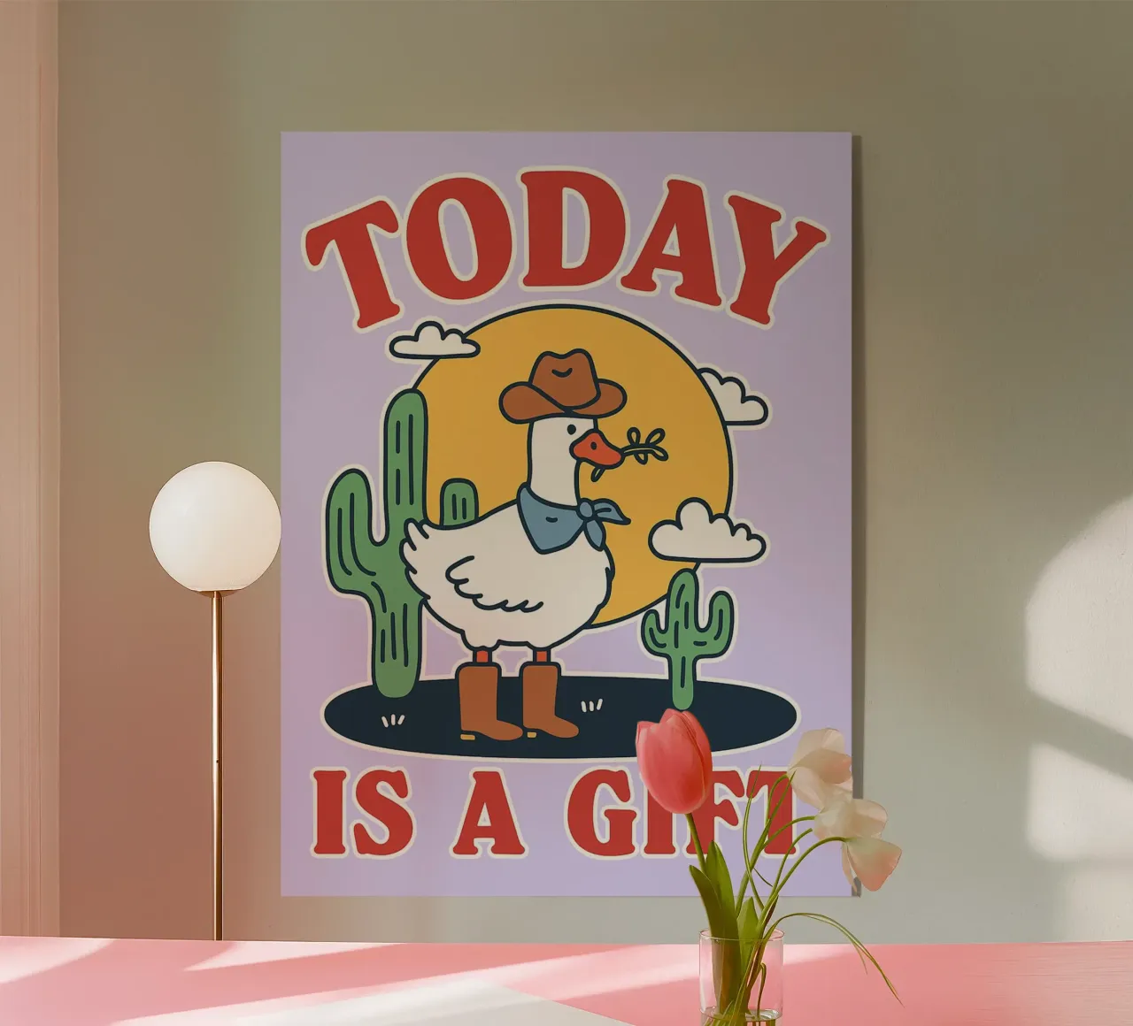 Oggi è un regalo divertente per l'oca plexiglass da Botania