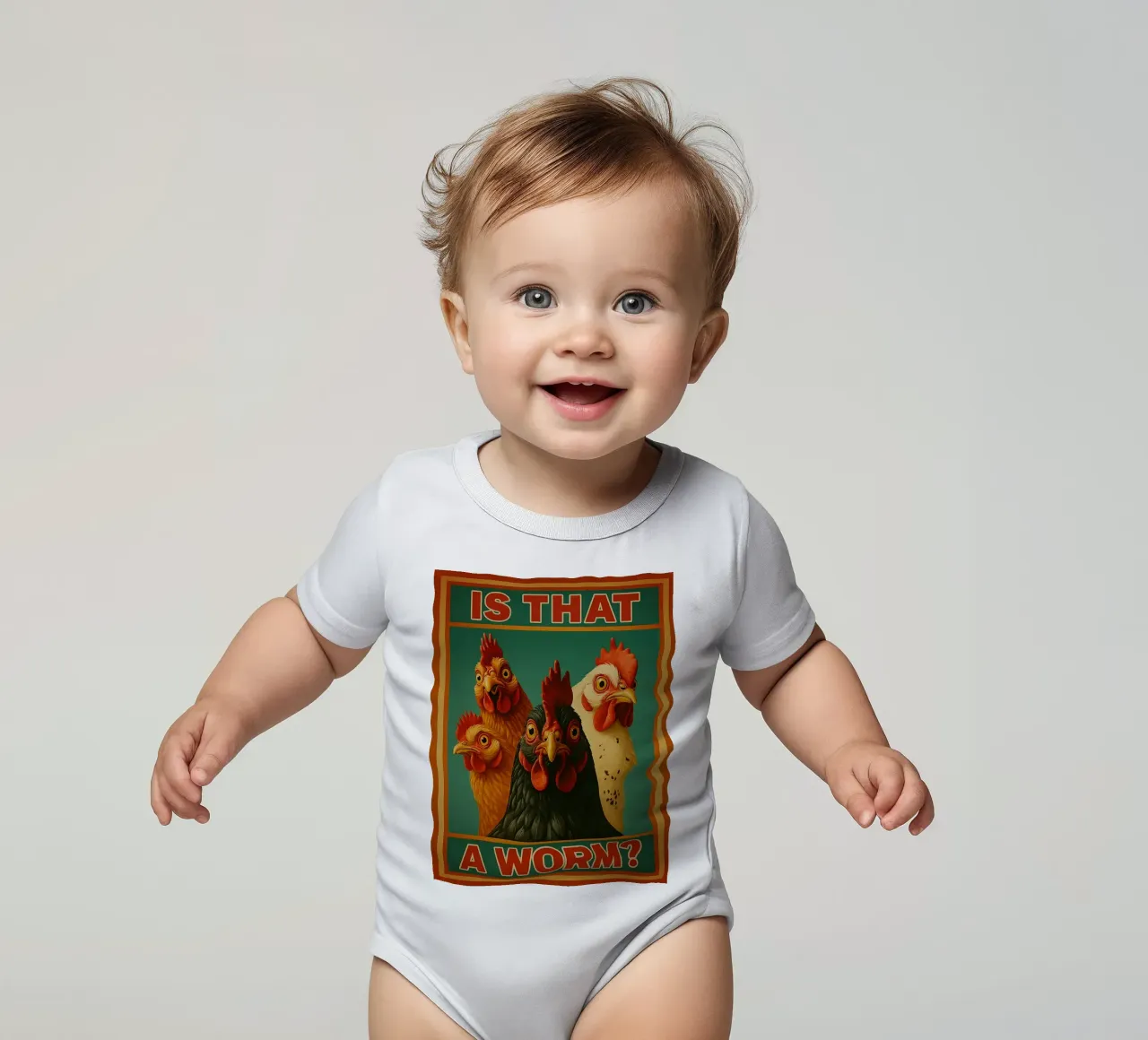 Hahn ist das ein Wurm Kurzarm Babybody von Botania
