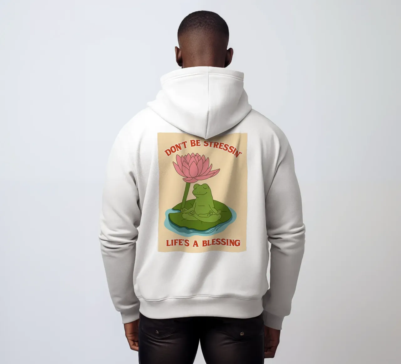 non essere stressato la vita è una benedizione felpa con cappuccio da Botania