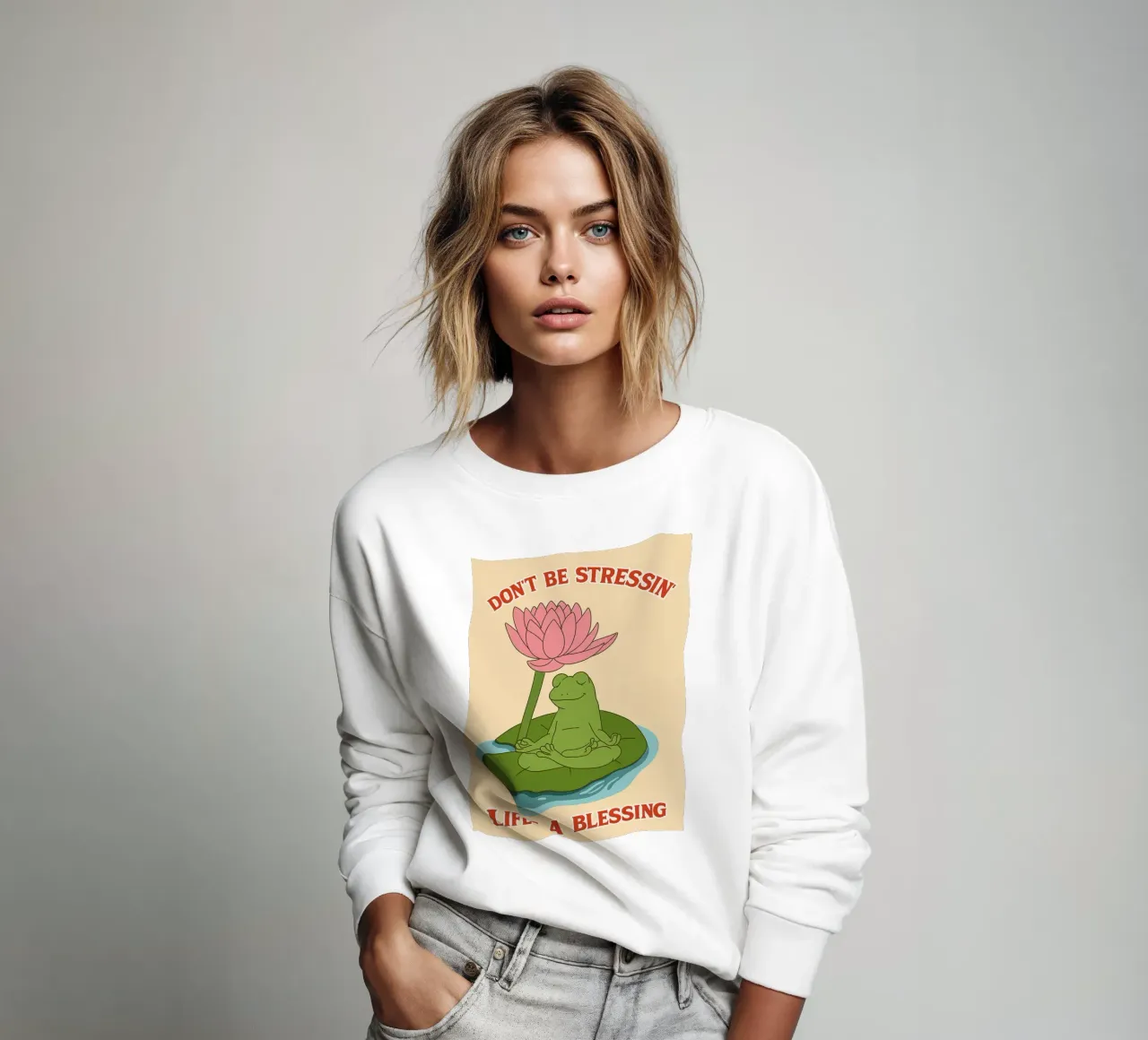 non essere stressato la vita è una benedizione felpa da Botania