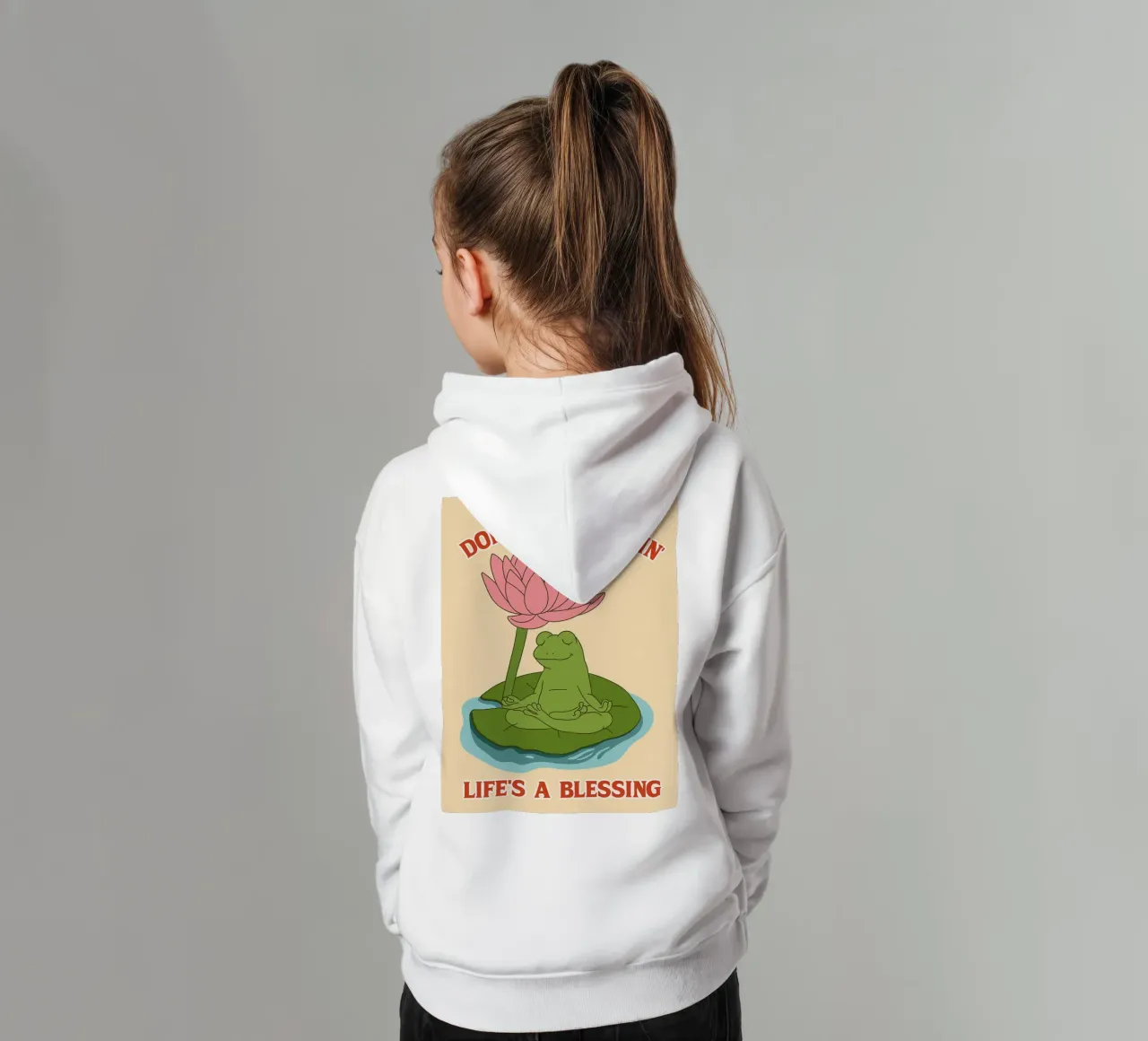 non essere stressato la vita è una benedizione felpa bambino con cappuccio da Botania