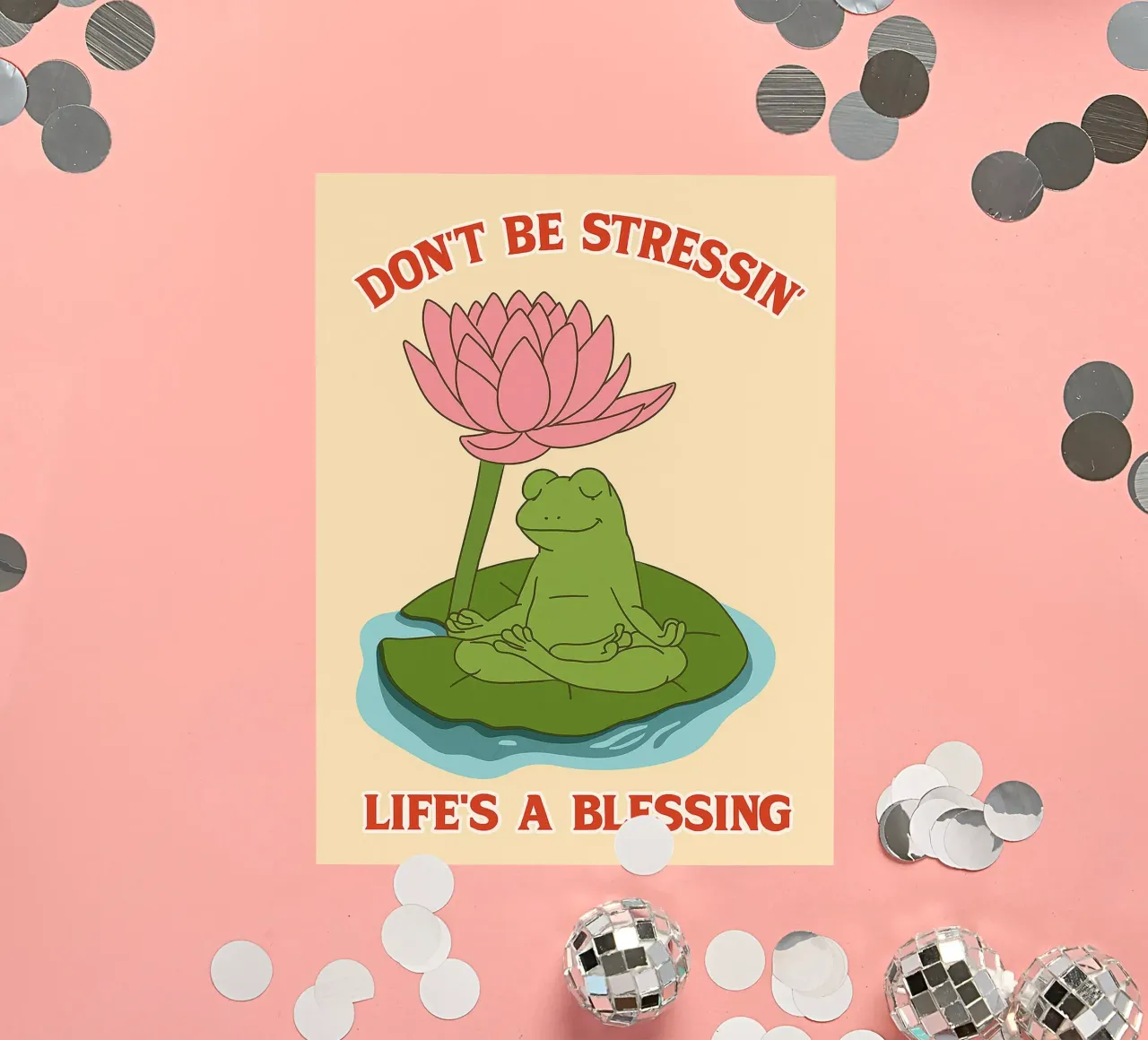 non essere stressato la vita è una benedizione adesivo da Botania