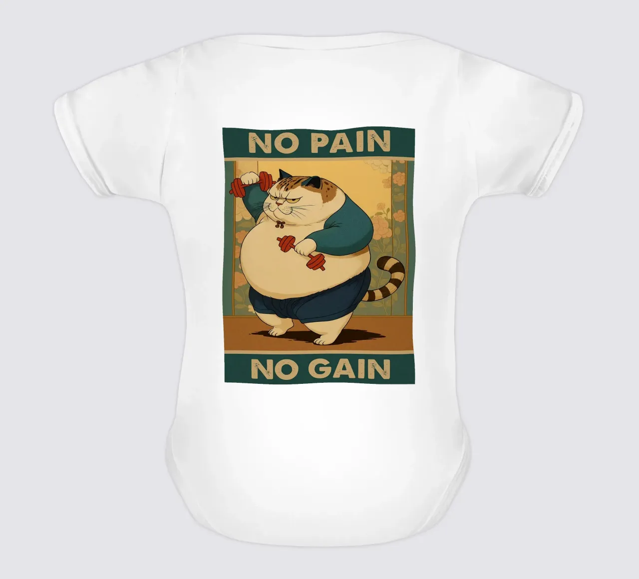 nessun dolore nessun guadagno gatto grasso body neonato maniche corte da Botania