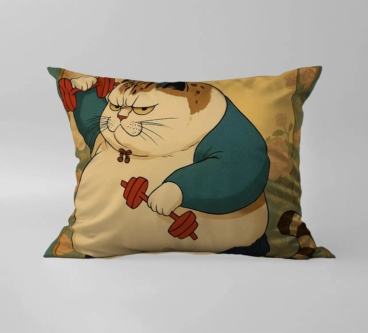nessun dolore nessun guadagno gatto grasso cuscino da Botania