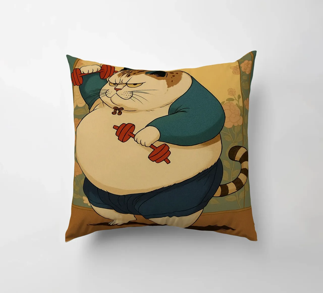 nessun dolore nessun guadagno gatto grasso cuscino da Botania