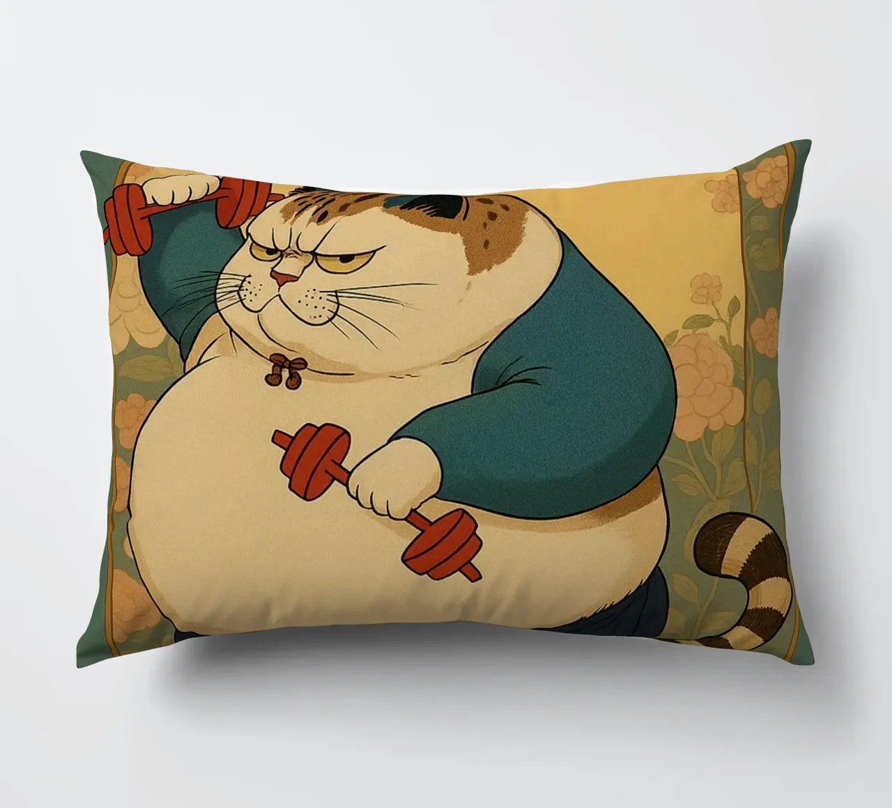 nessun dolore nessun guadagno gatto grasso cuscino da Botania