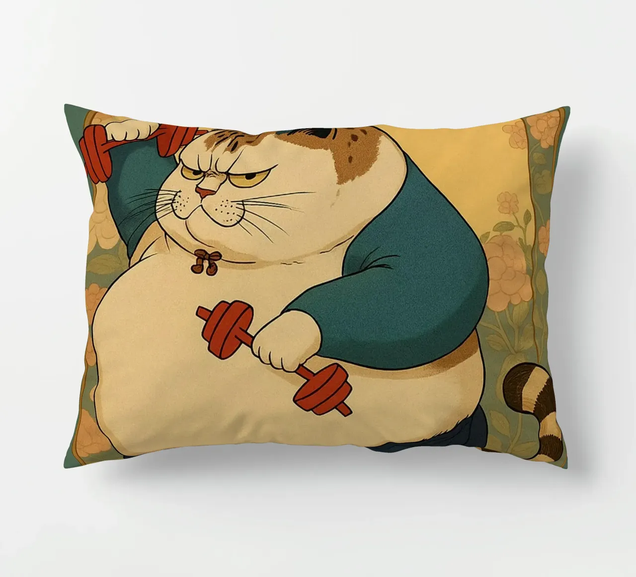 nessun dolore nessun guadagno gatto grasso cuscino da Botania