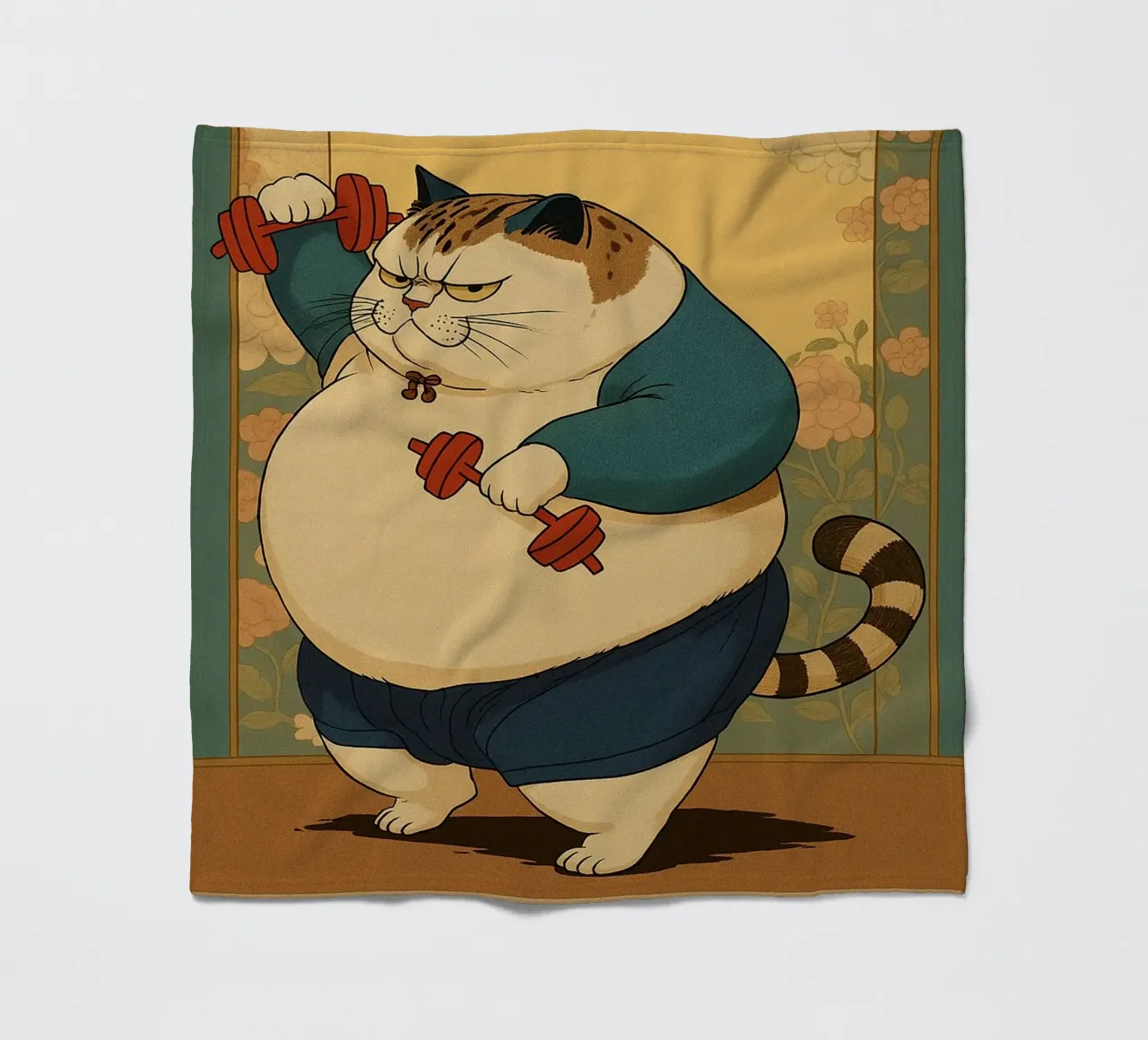 nessun dolore nessun guadagno gatto grasso coperta in pile da Botania