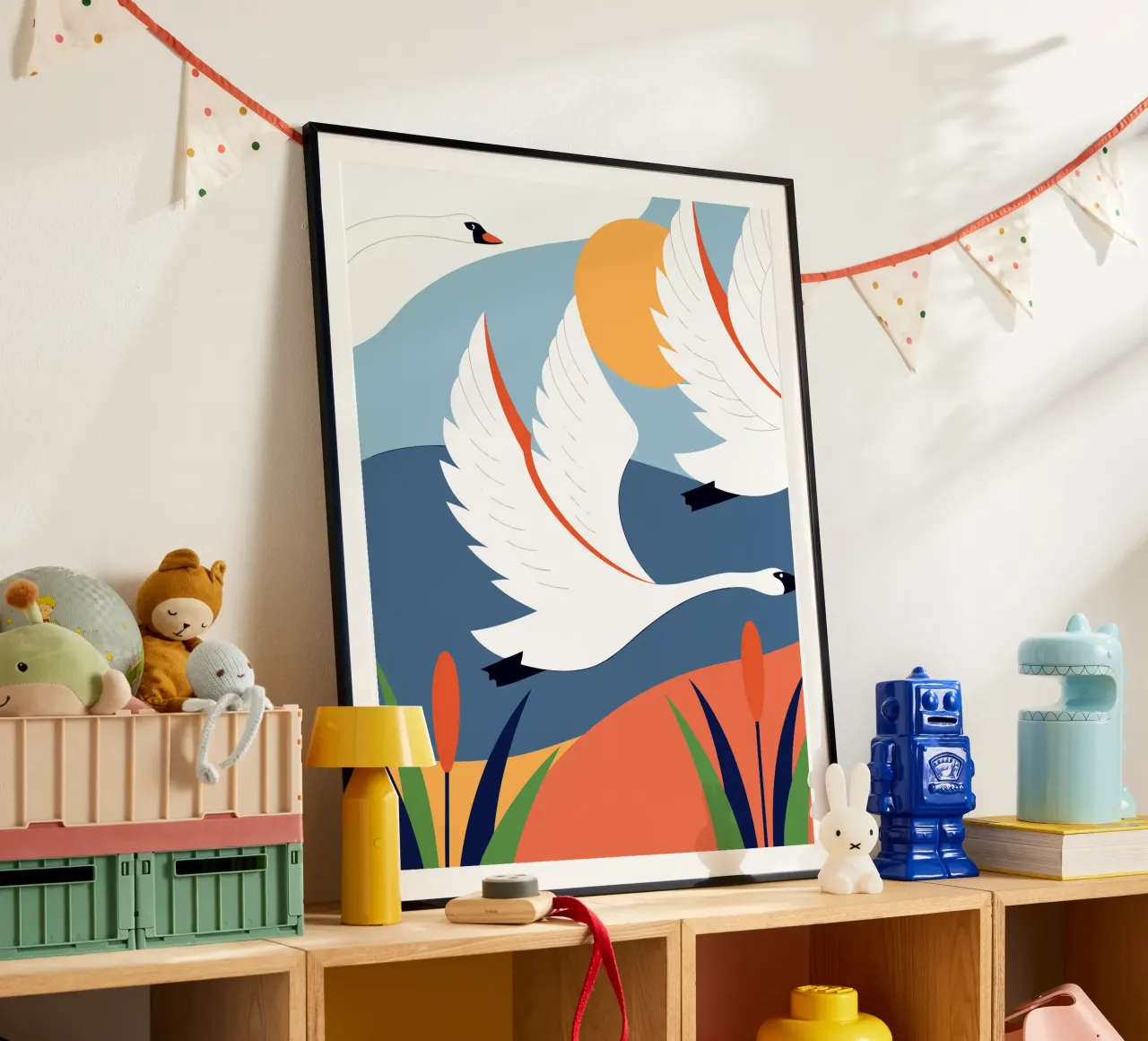 Cigno bianco dietro il sole carta hahnemühle da PROTECT ANIMALS
