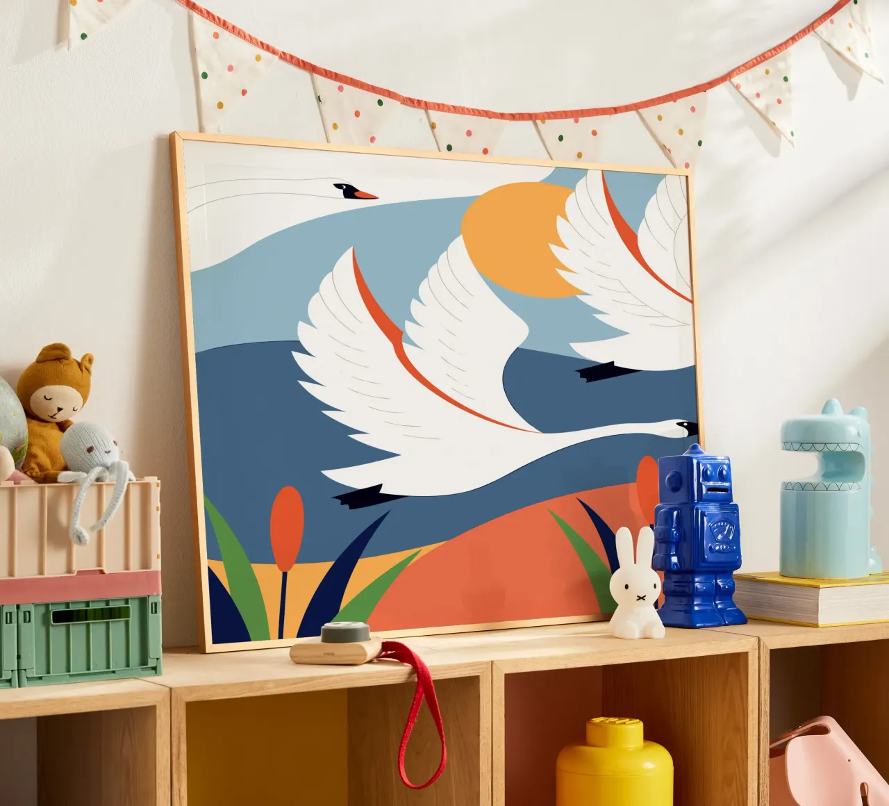 Cigno bianco dietro il sole carta hahnemühle da PROTECT ANIMALS