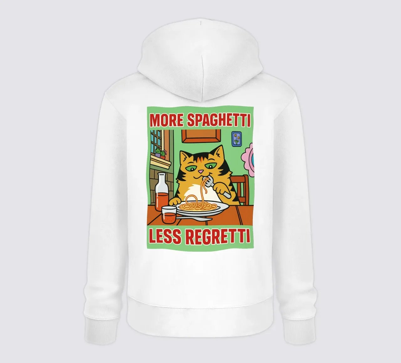 more spaghetti less regretti felpa con cappuccio da Botania