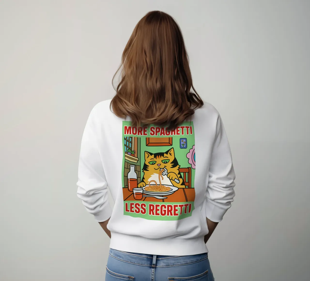 more spaghetti less regretti sweatshirt by Botania