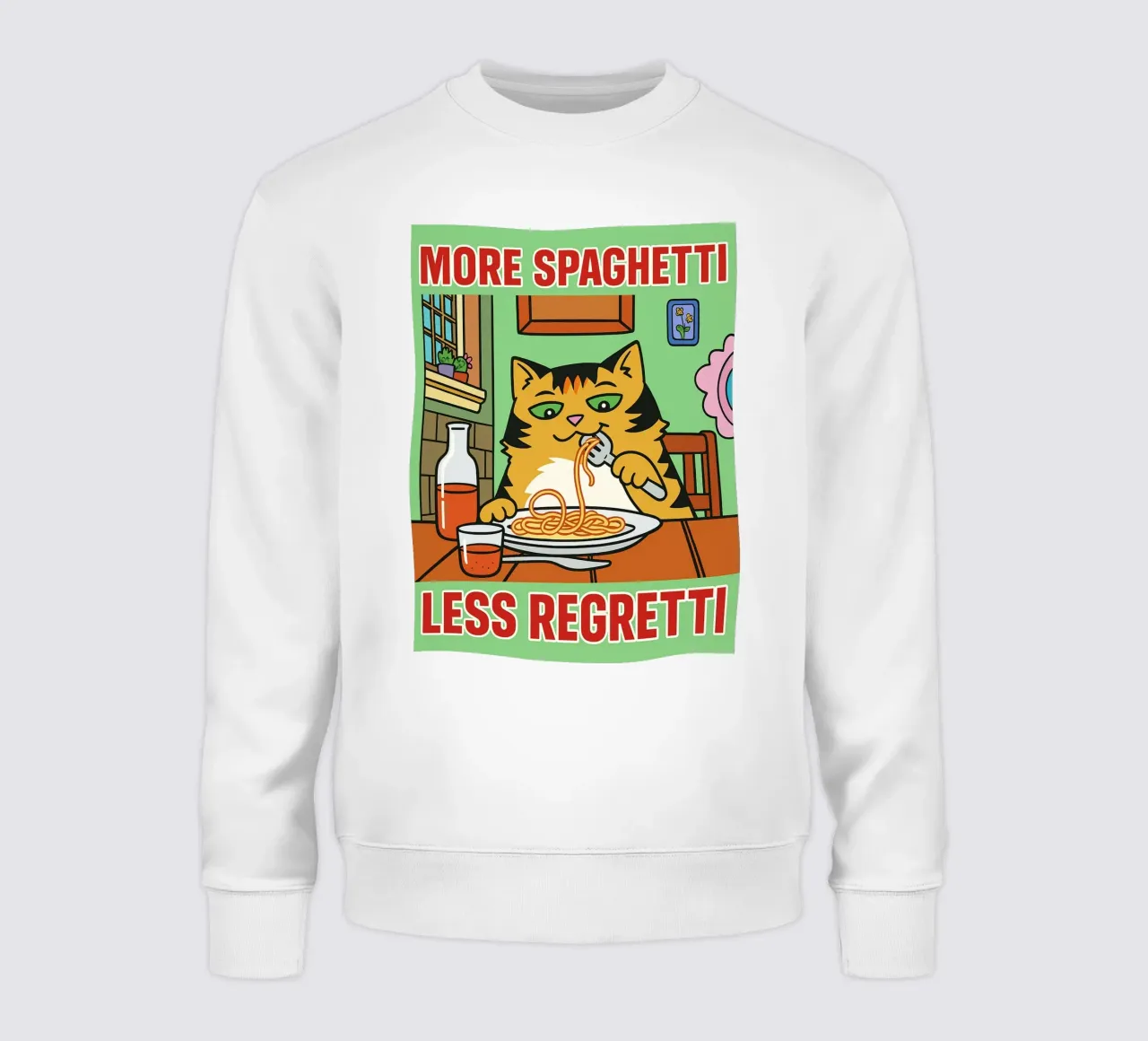 more spaghetti less regretti sweatshirt by Botania