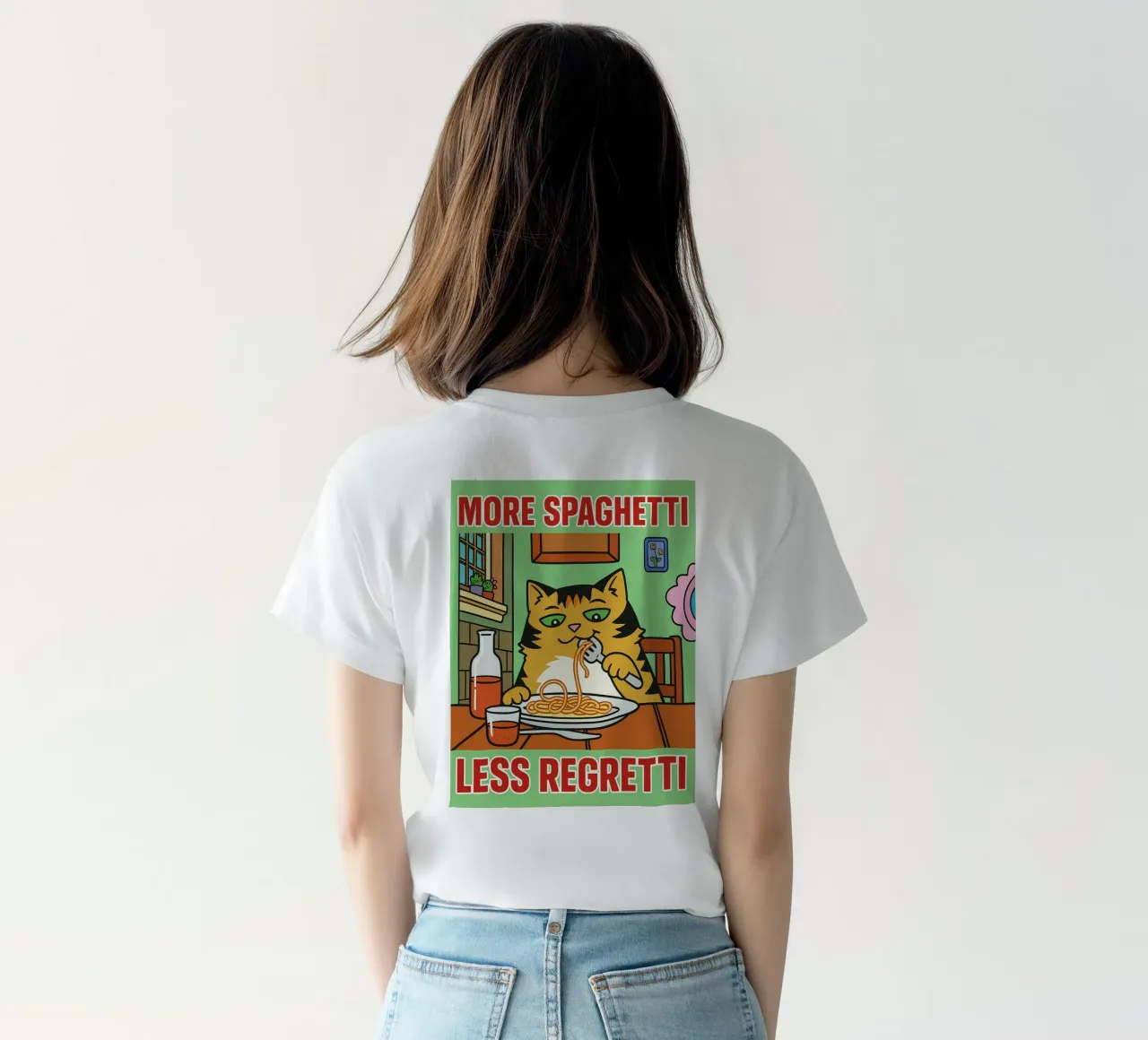 more spaghetti less regretti t-shirt da Botania