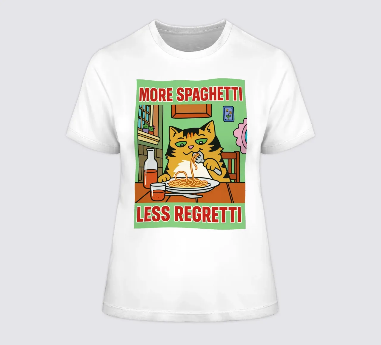 more spaghetti less regretti t-shirt da donna da Botania