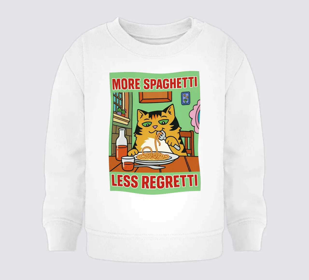 more spaghetti less regretti felpa neonato da Botania