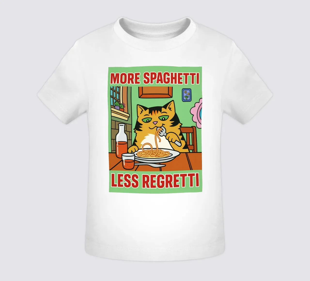 more spaghetti less regretti maglietta neonato da Botania