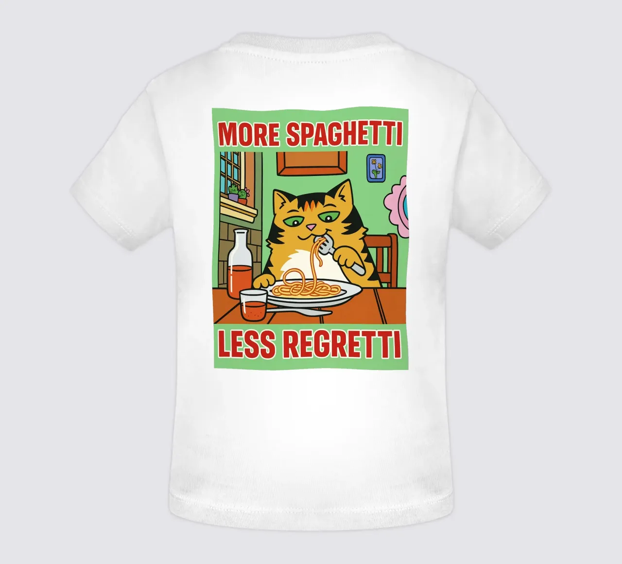 more spaghetti less regretti maglietta neonato da Botania