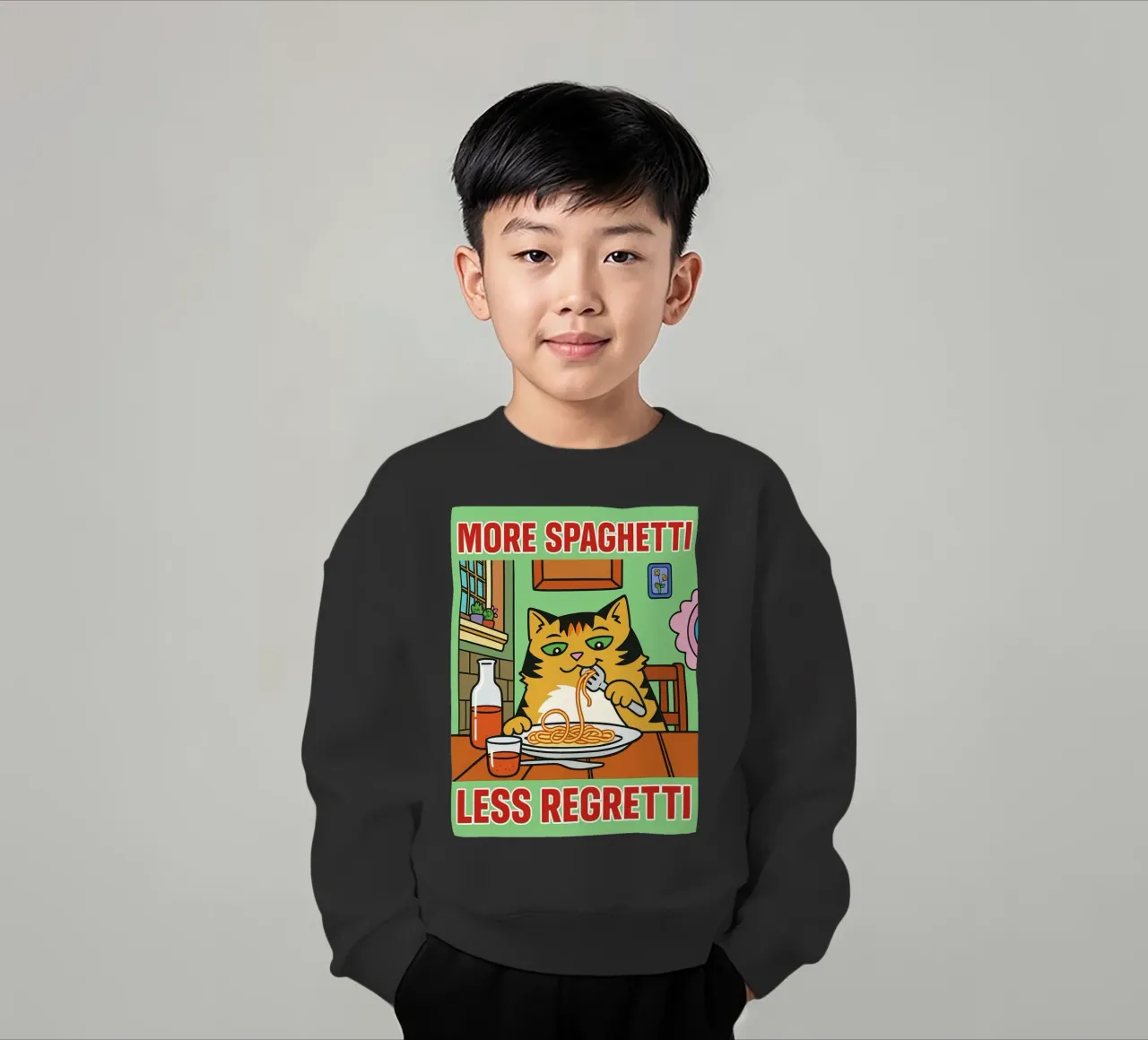 mehr Spaghetti weniger Regretti Kinder Sweatshirt von Botania