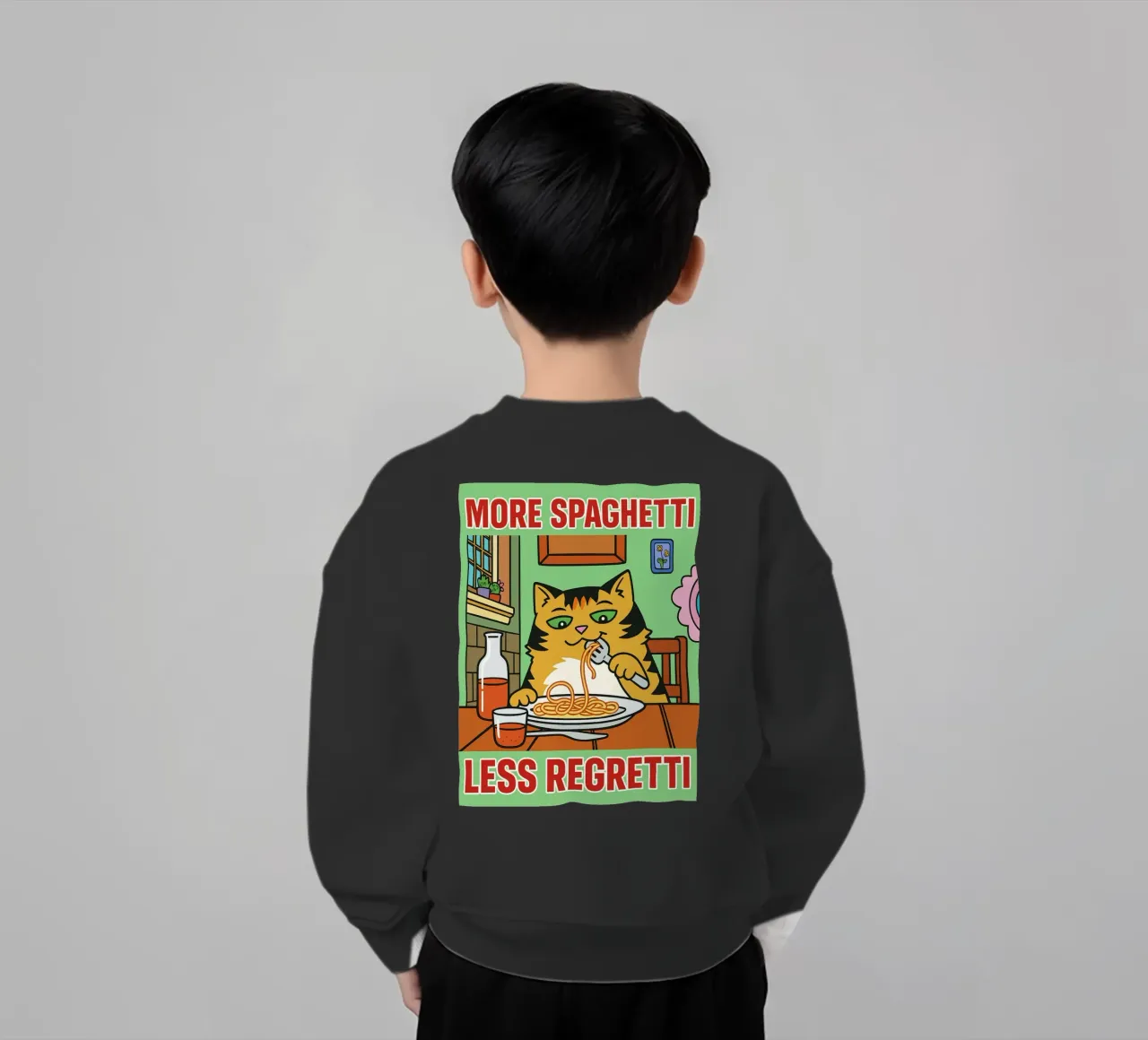 mehr Spaghetti weniger Regretti Kinder Sweatshirt von Botania