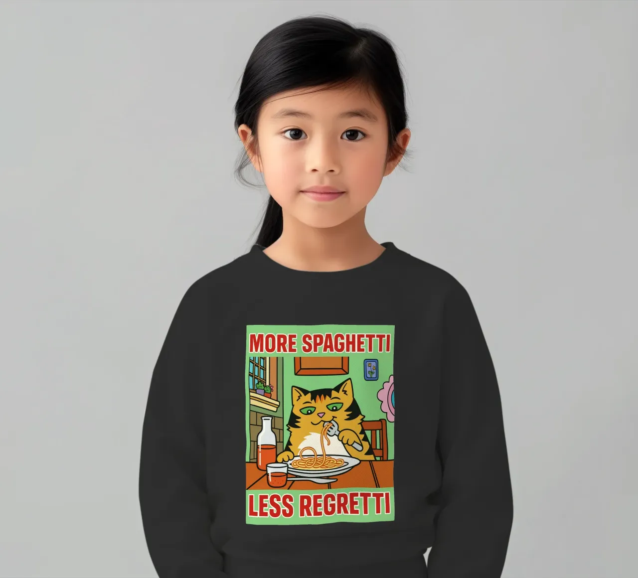 mehr Spaghetti weniger Regretti Kinder Sweatshirt von Botania