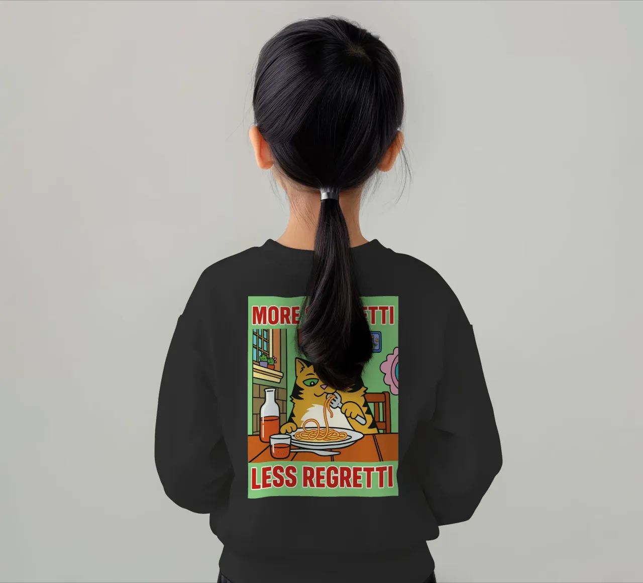 mehr Spaghetti weniger Regretti Kinder Sweatshirt von Botania