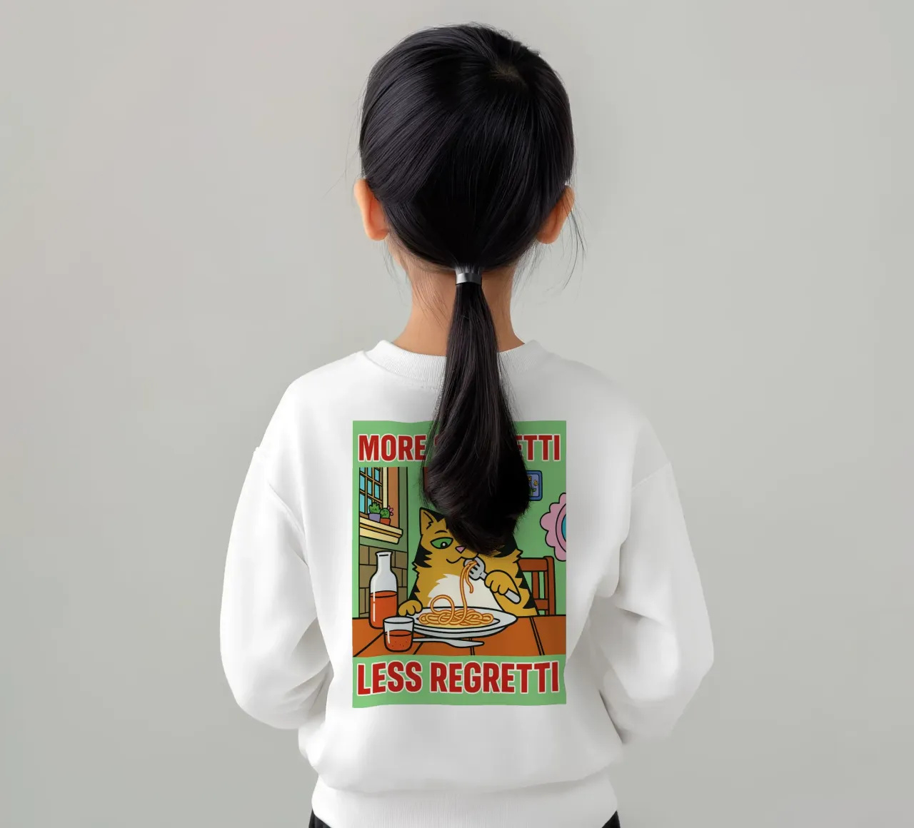 más spaghetti menos regretti sudadera para niño de Botania