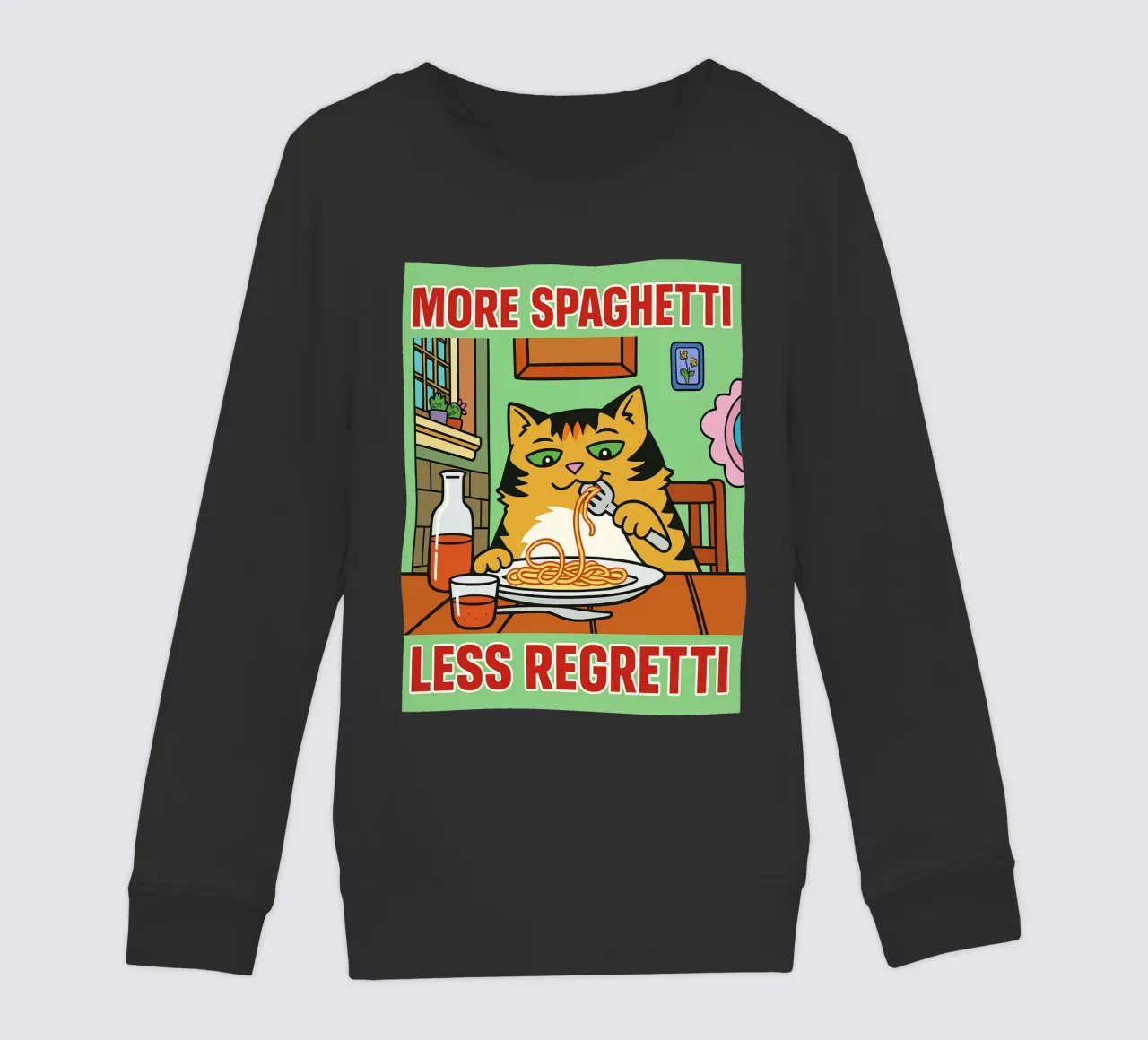 mehr Spaghetti weniger Regretti Kinder Sweatshirt von Botania