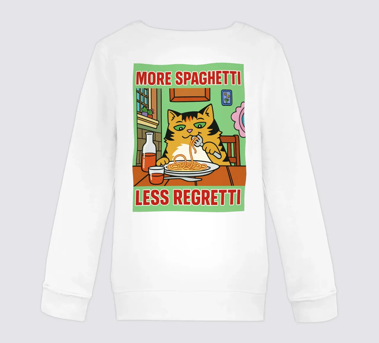 más spaghetti menos regretti sudadera para niño de Botania