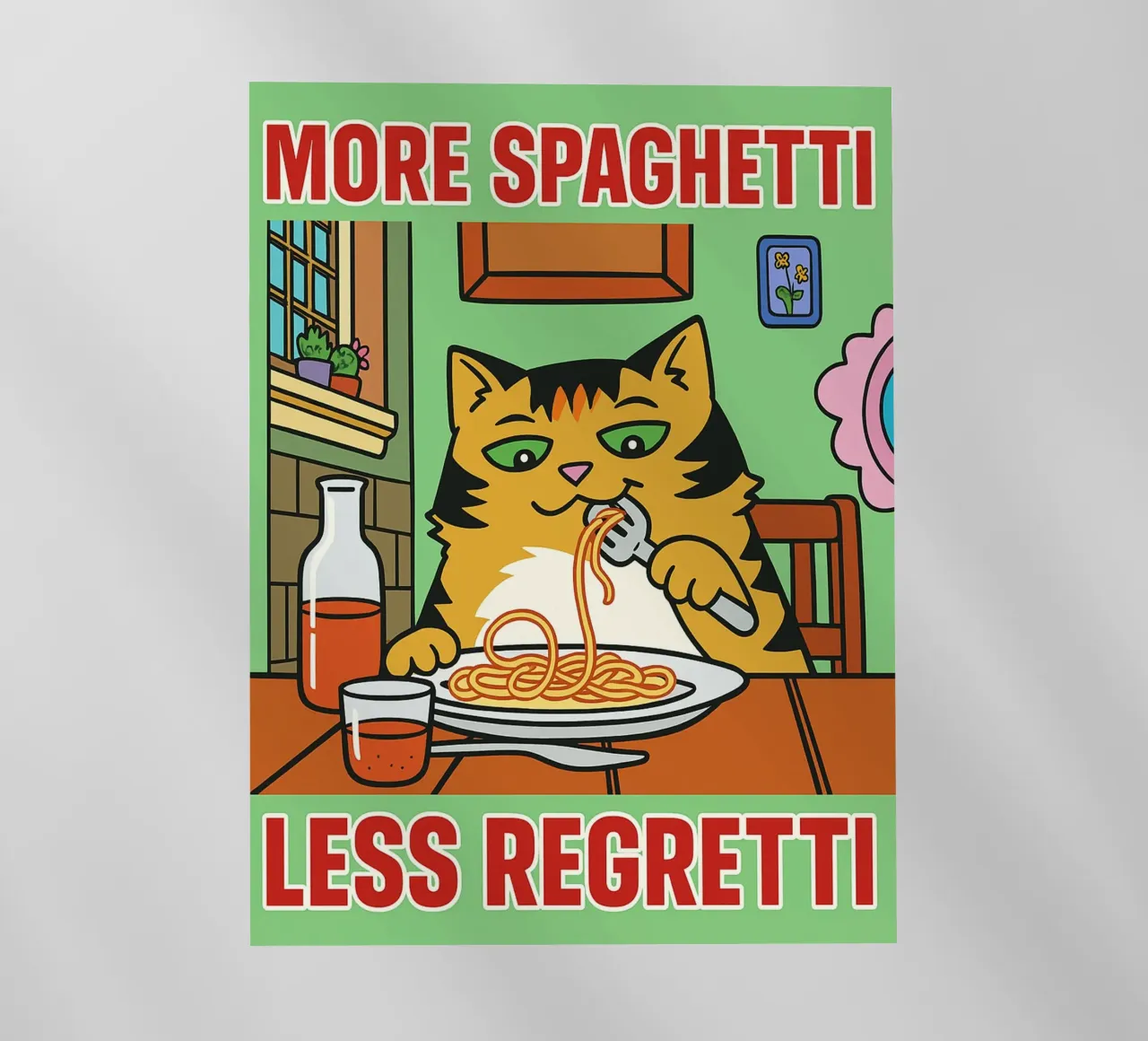 more spaghetti less regretti pellicola backlit da Botania