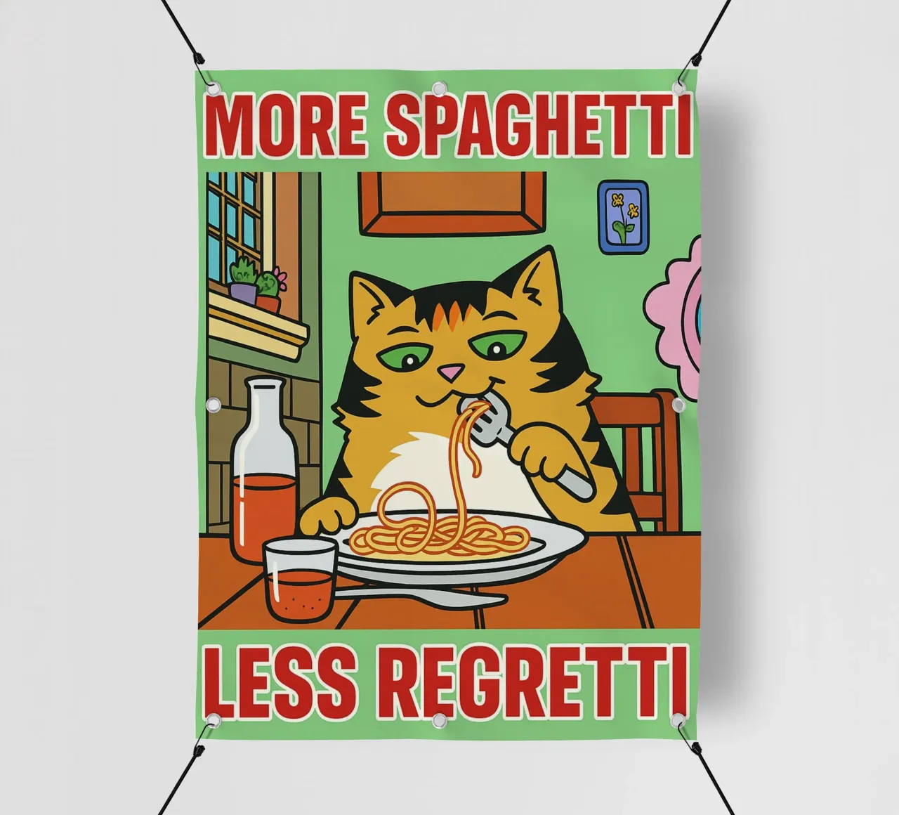 more spaghetti less regretti telo in pvc da Botania